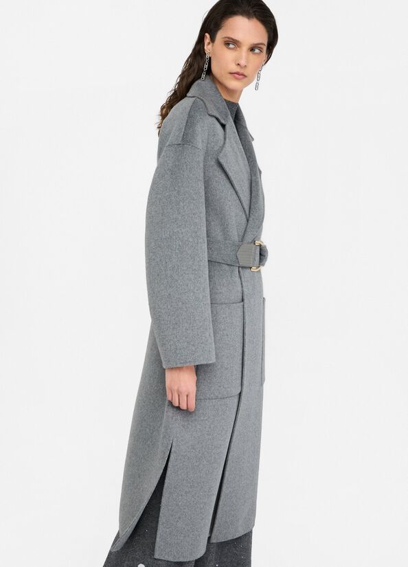 Wool coat with belt