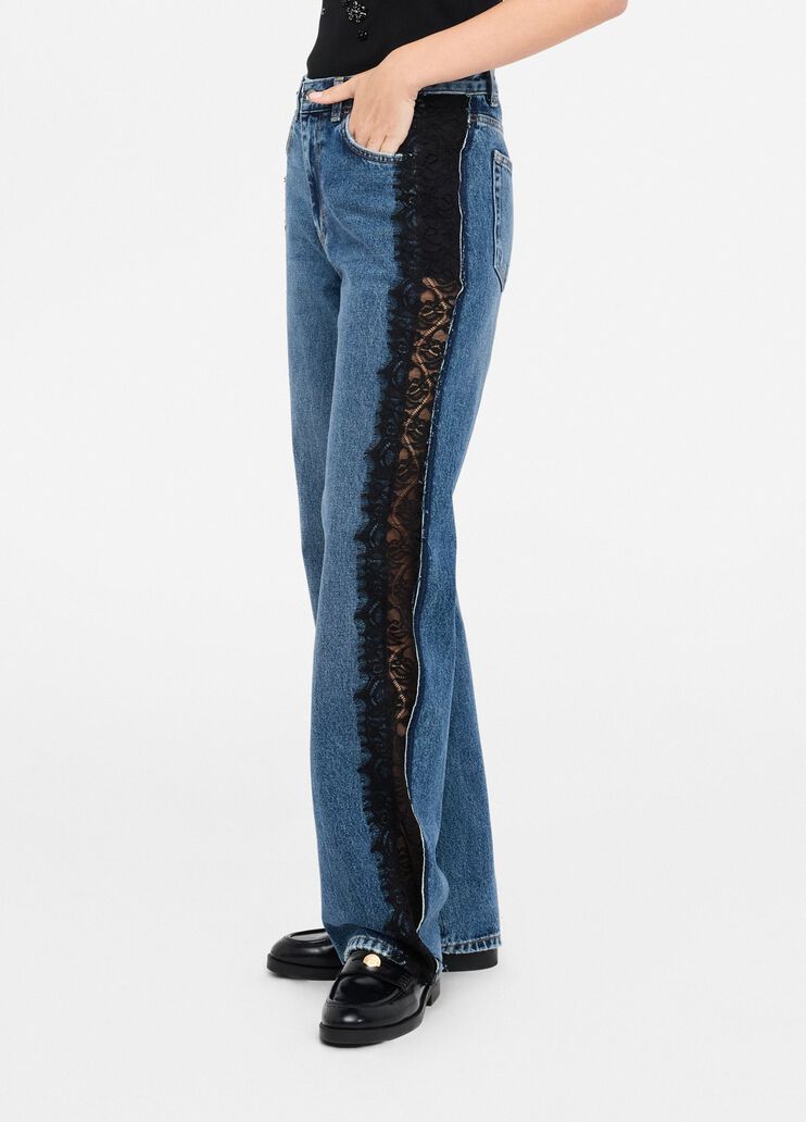 Straight-leg jeans with lace