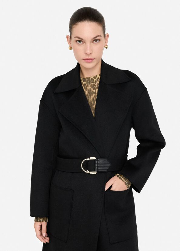 Wool coat with belt
