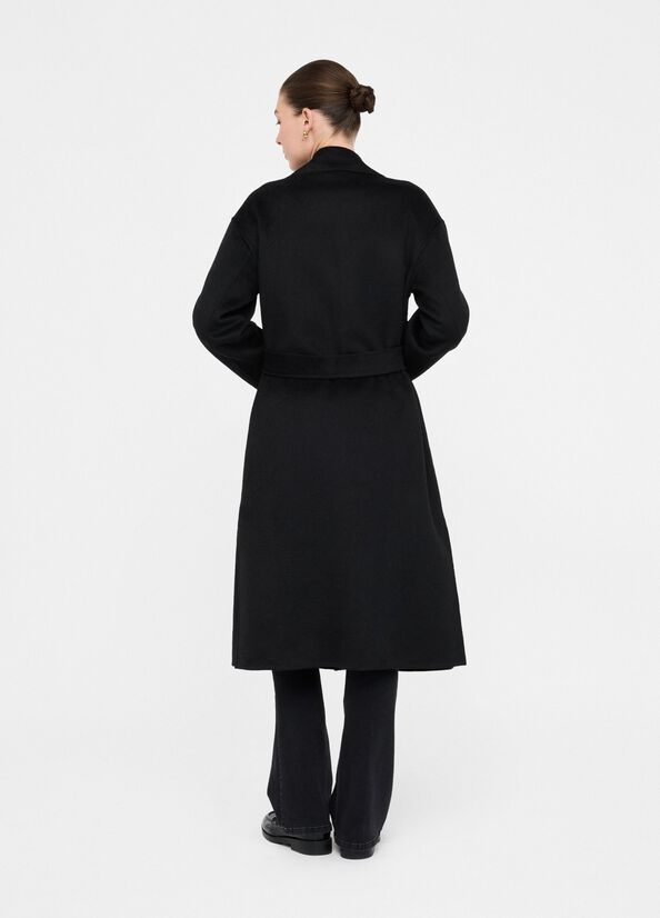 Wool coat with belt