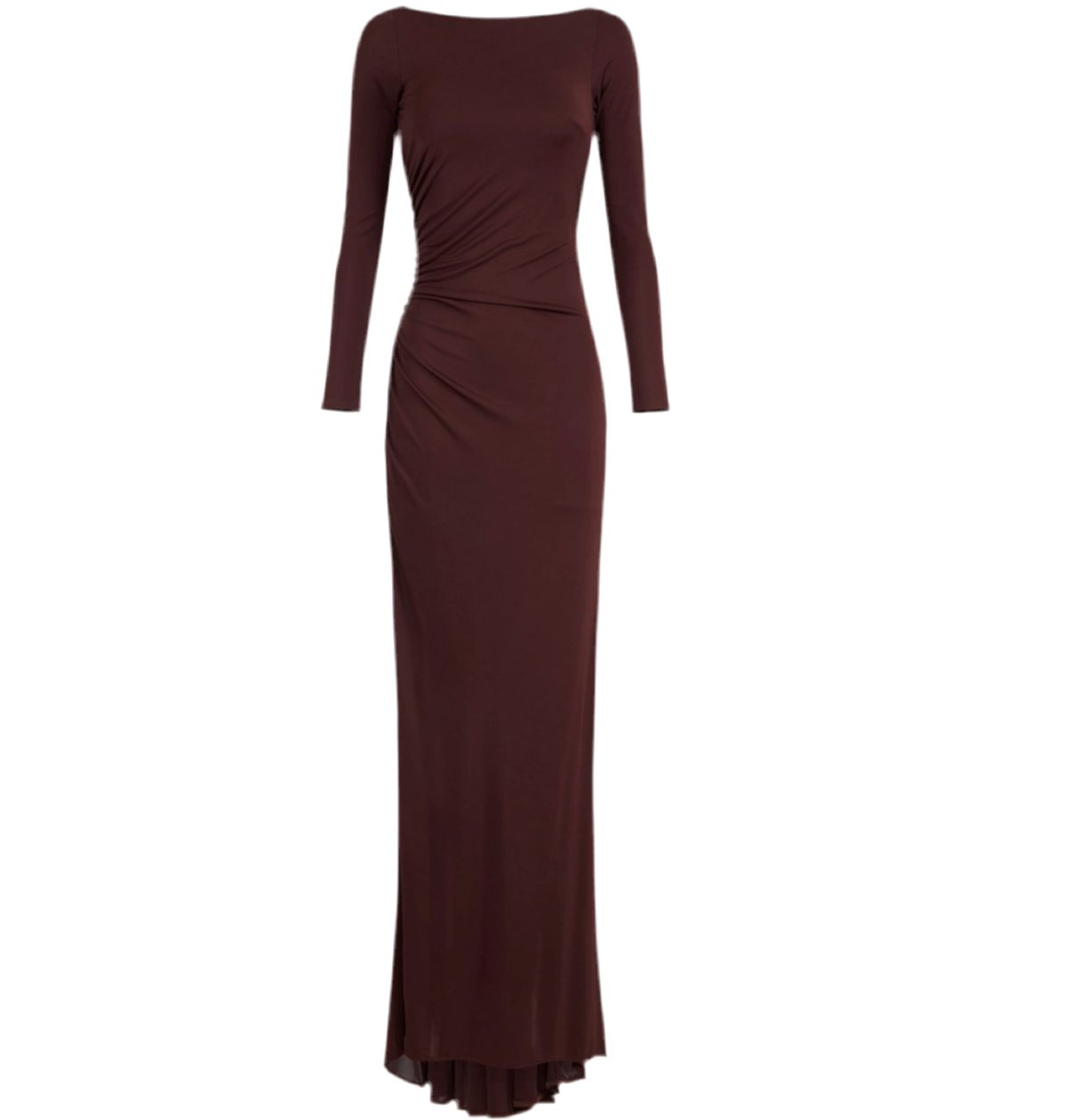 Red Carpet dress in lightweight jersey fabric with drapes