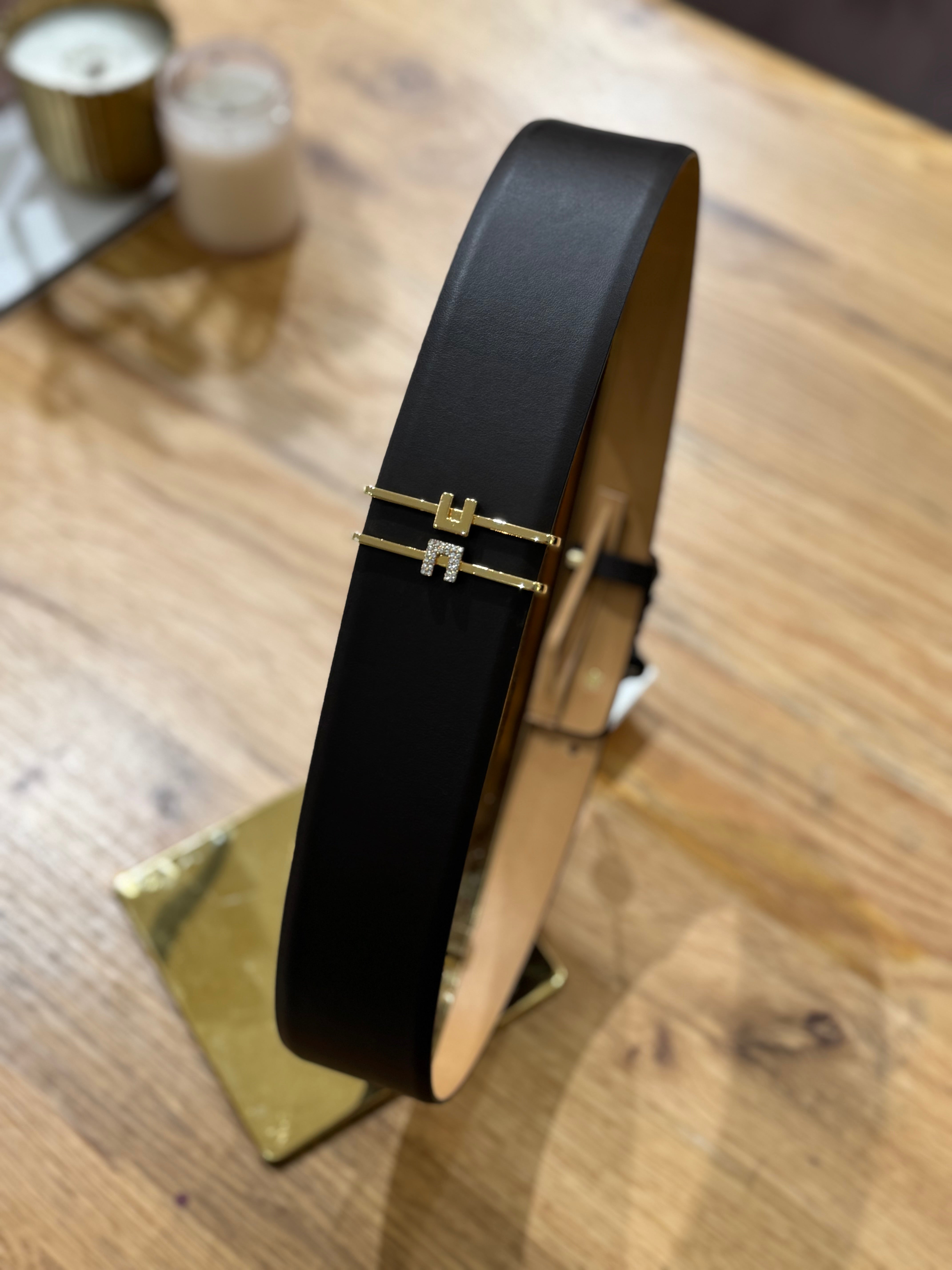 WAIST BELT WITH CRYSTAL LETTER