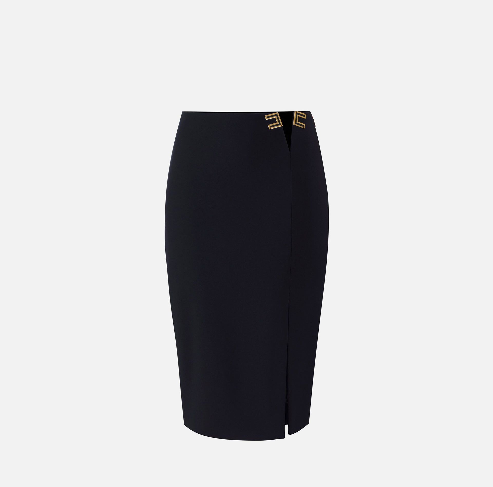 Skirt in double layer stretch crêpe fabric with logo details