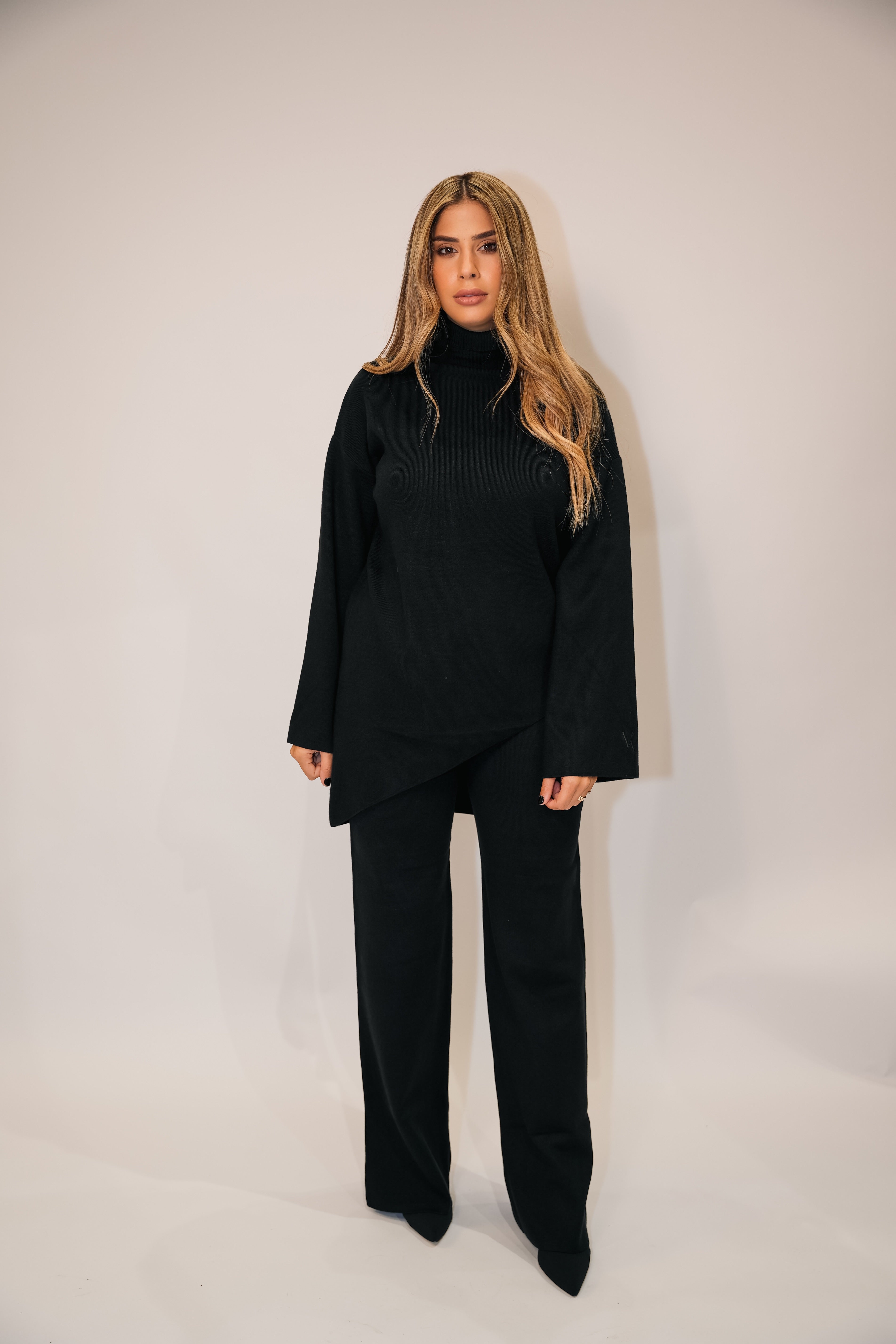 Asymmetric Knit Suit