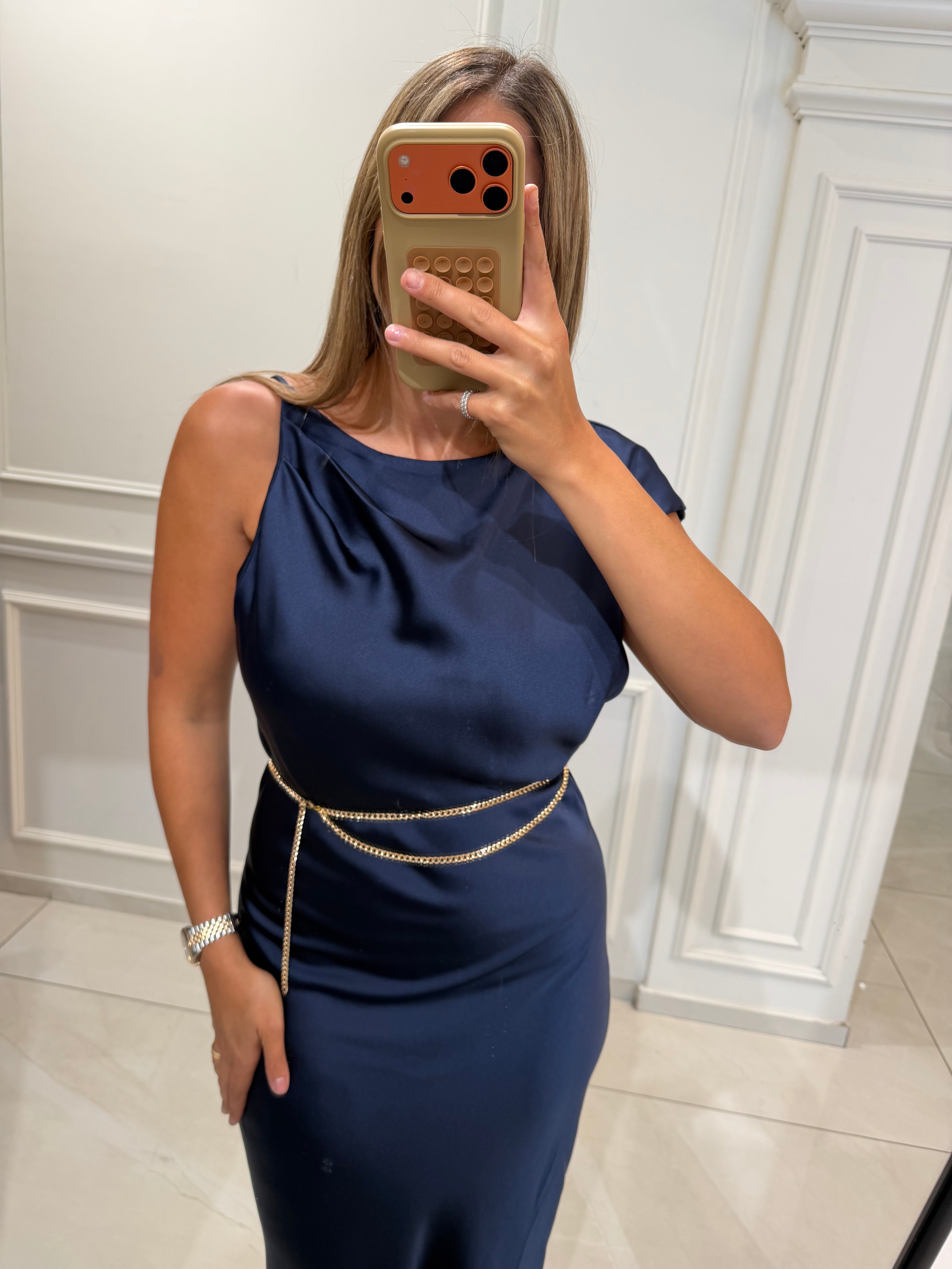 Asymmetrical Satin Dress