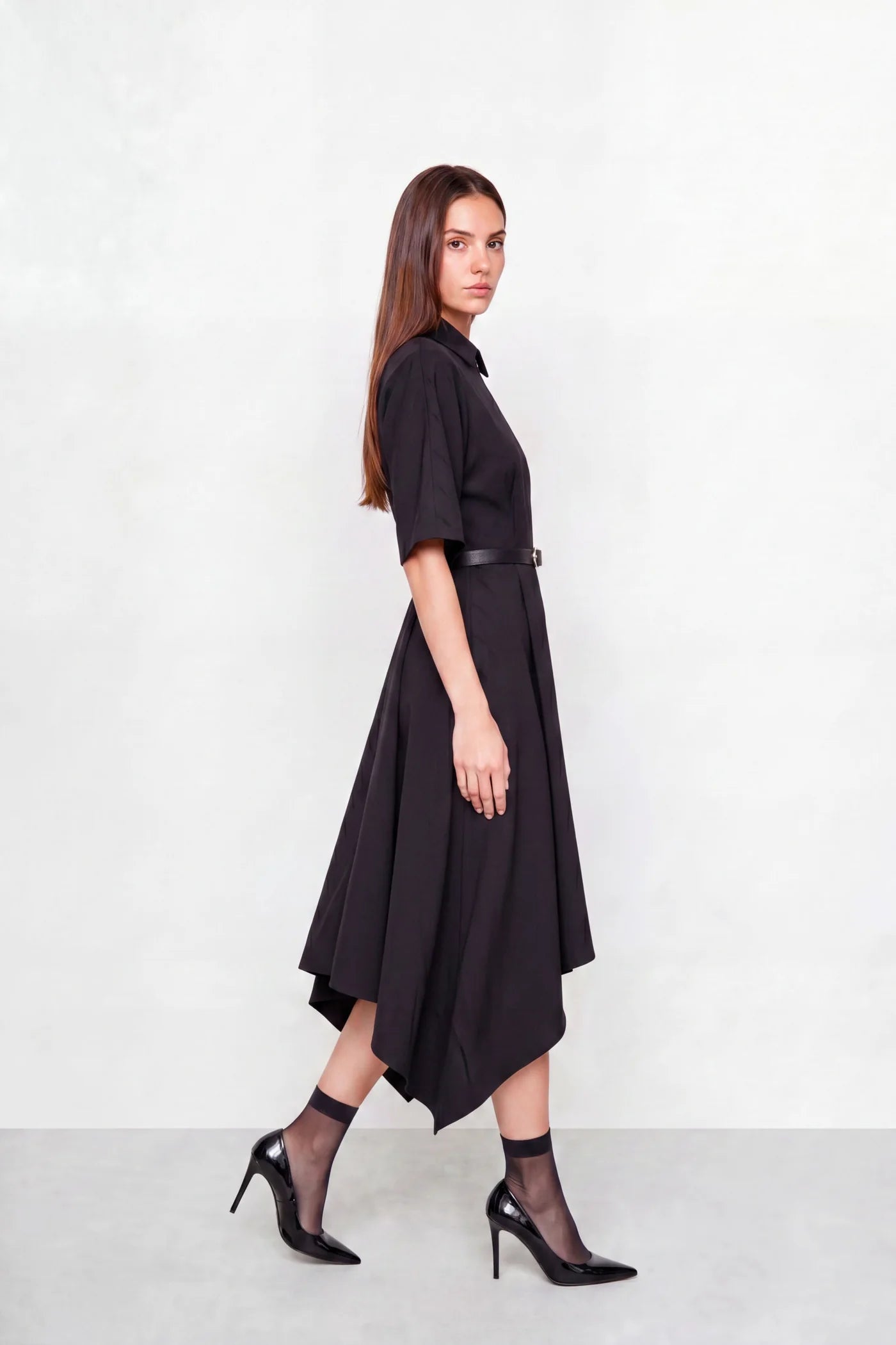 Midi wrap skirt with stripes