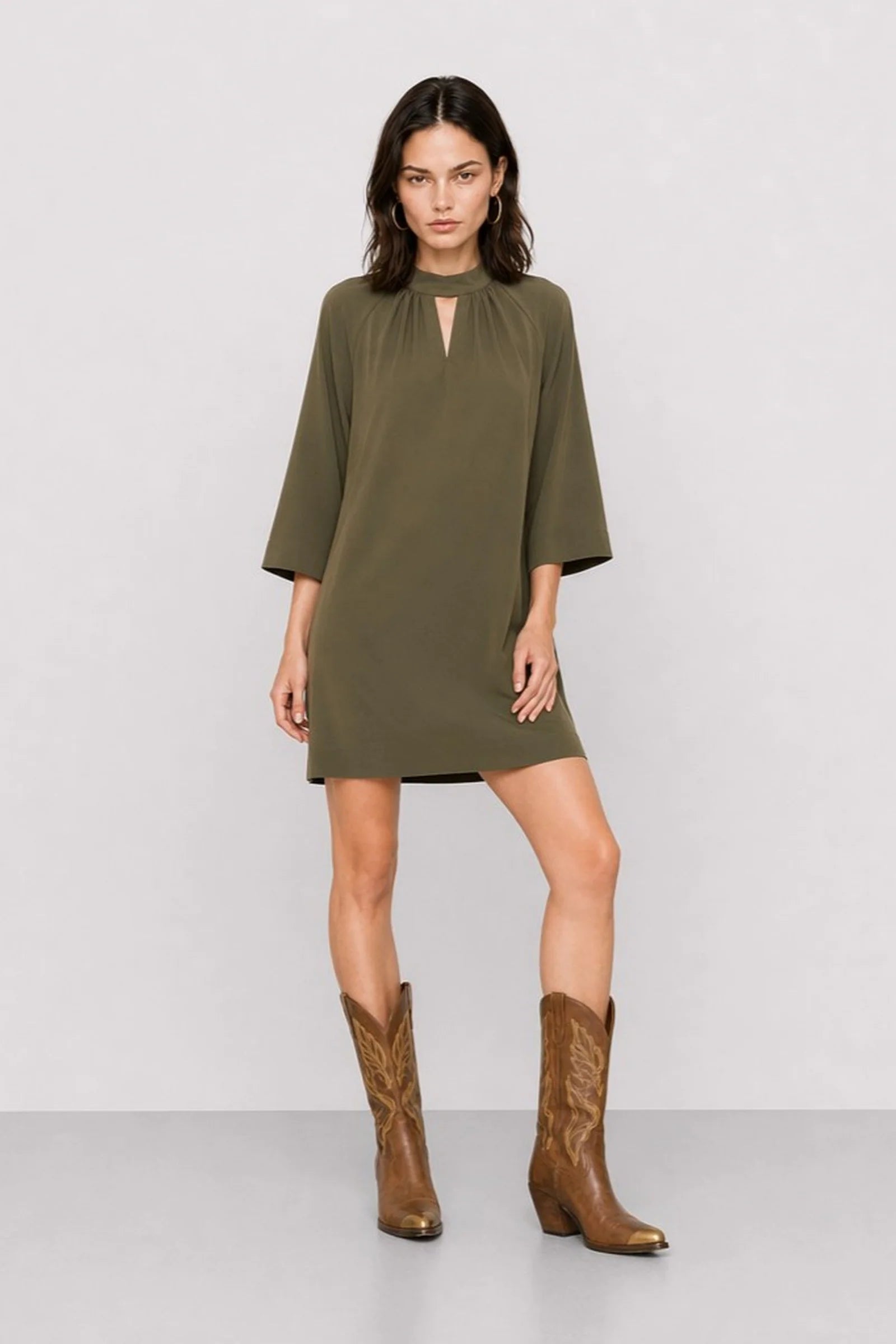 Dress with a front cutout