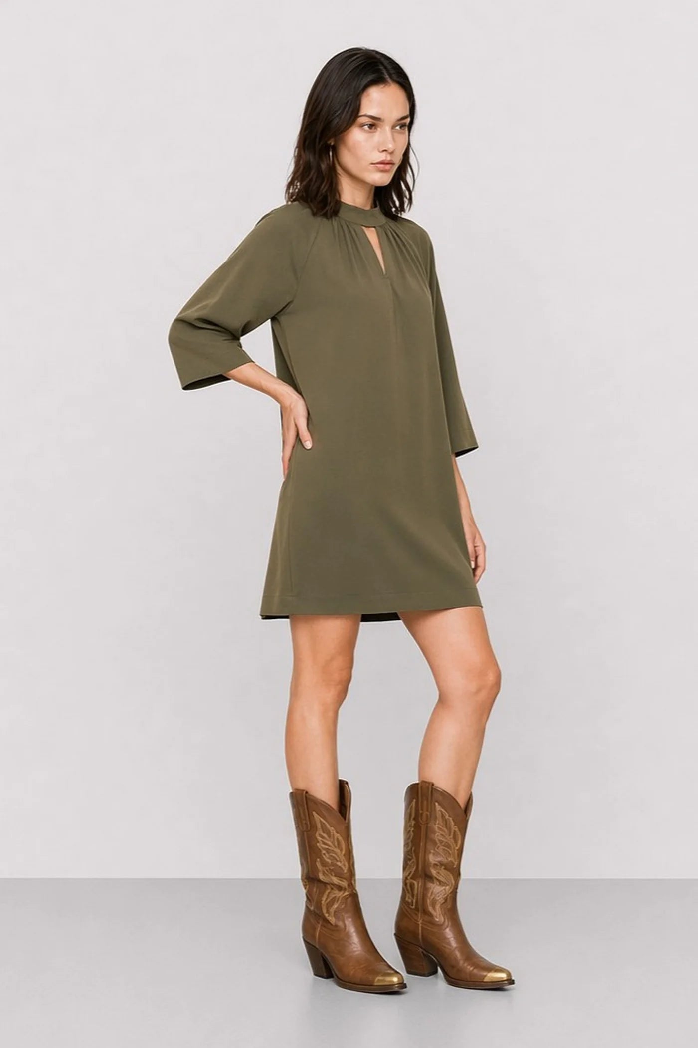 Dress with a front cutout