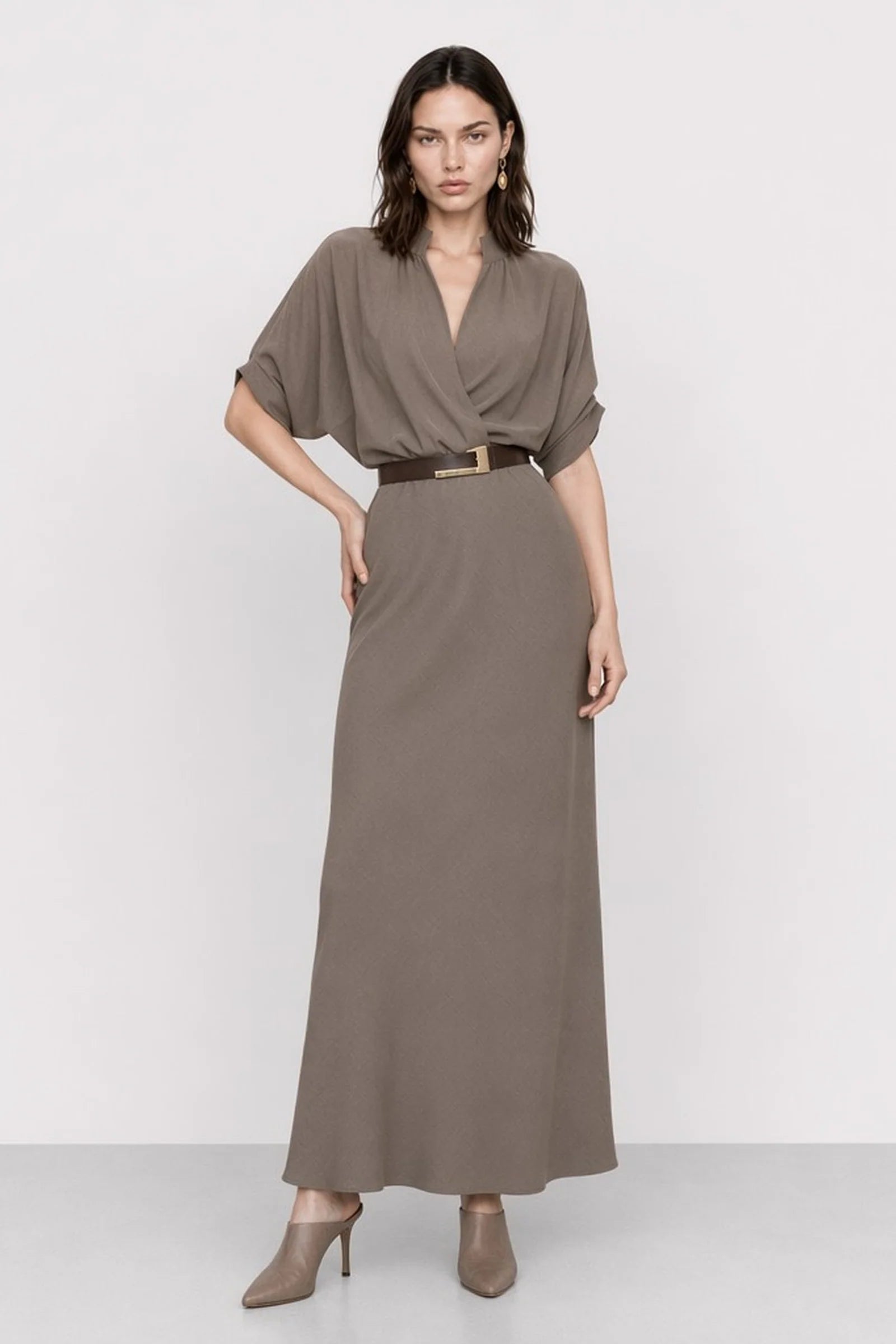 Wrap dress with a belt