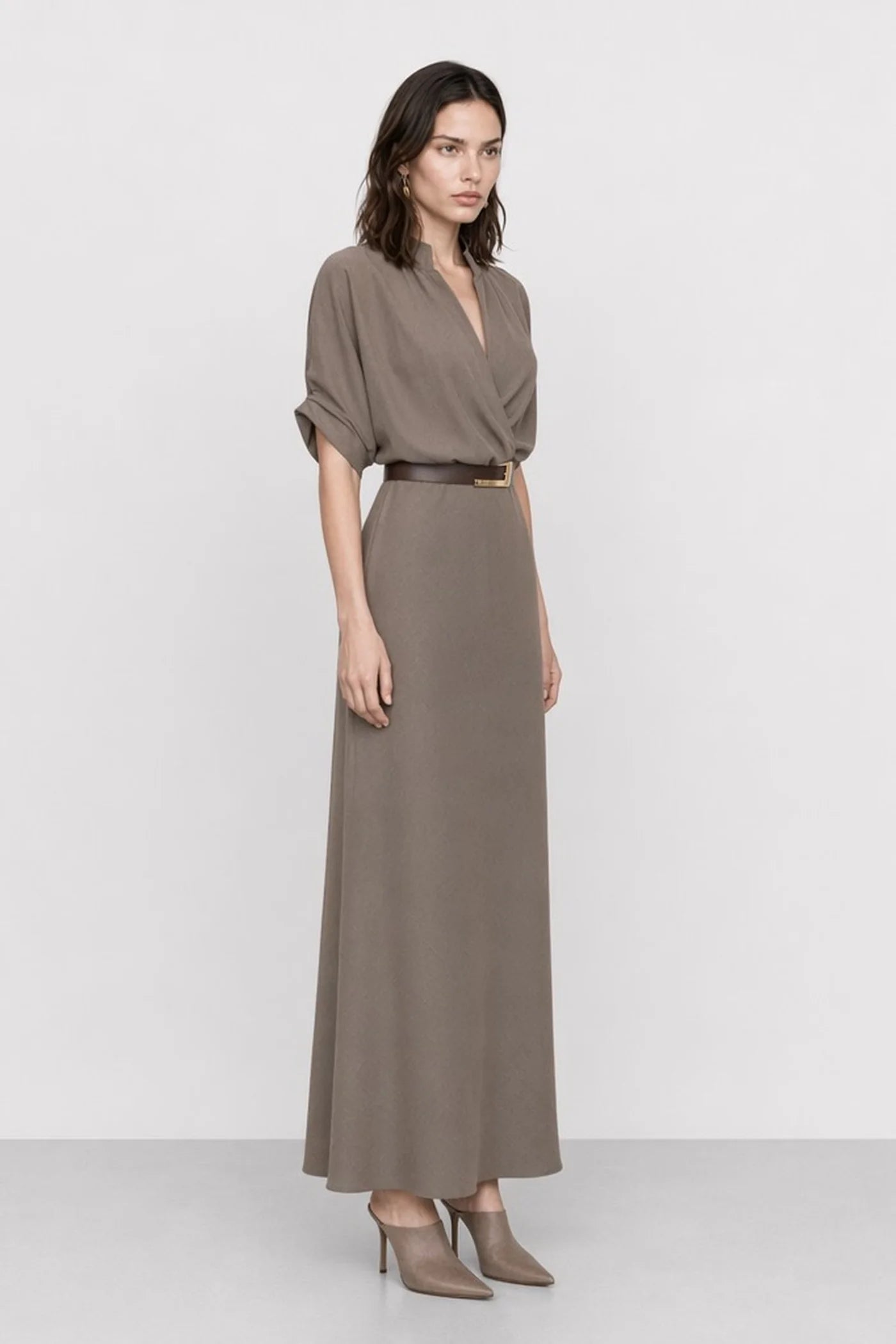 Wrap dress with a belt
