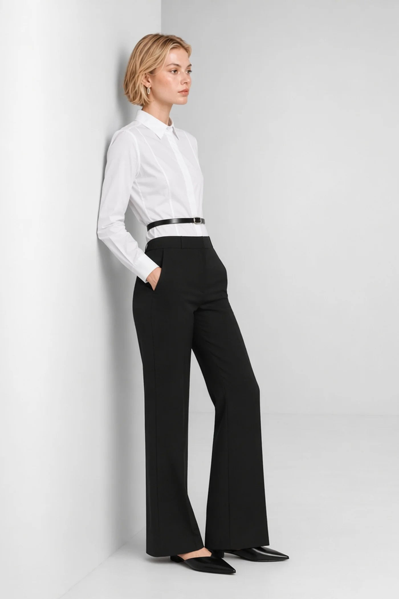 Tailored high-waisted trousers