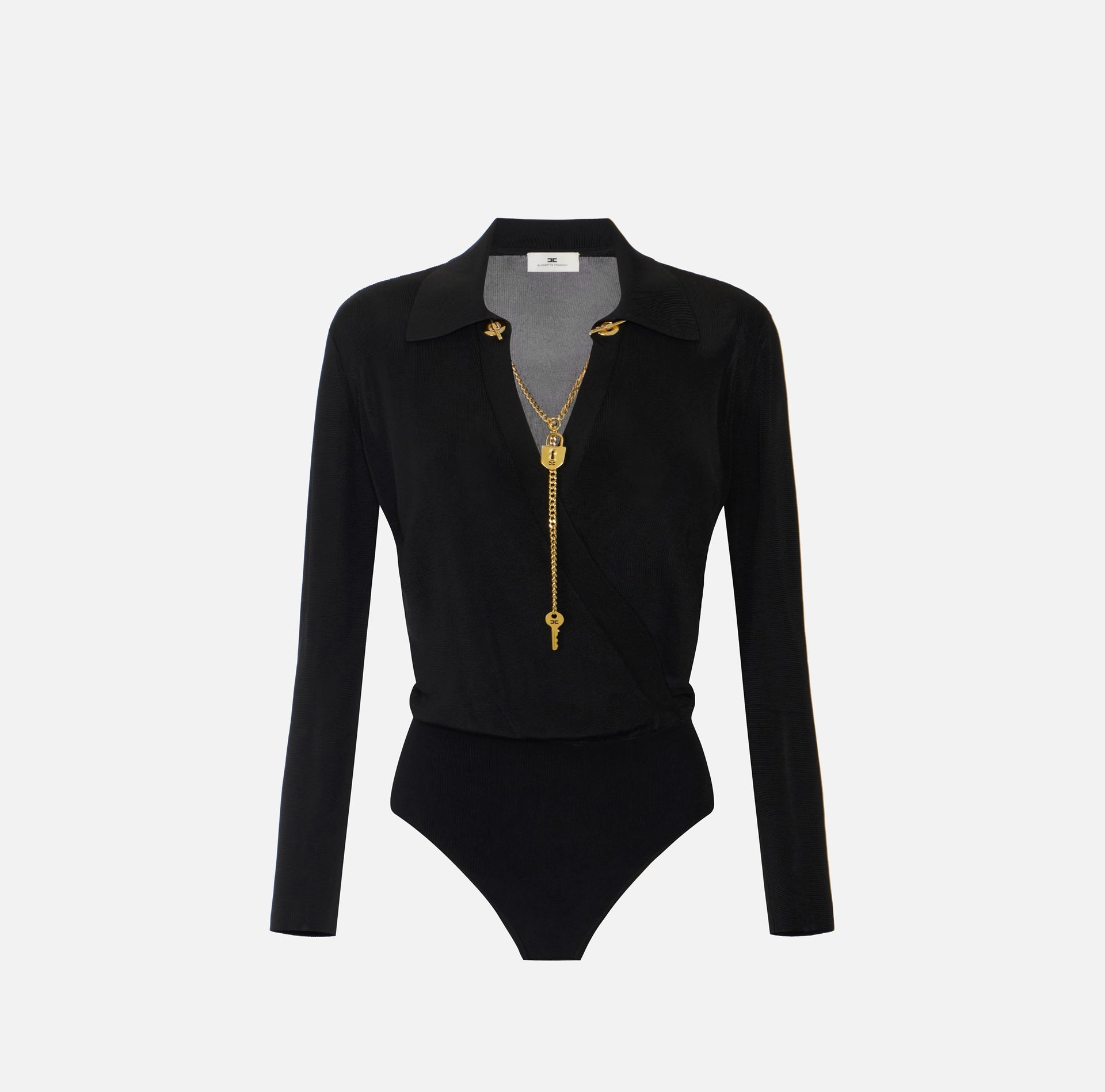 Bodysuit with jewel chain