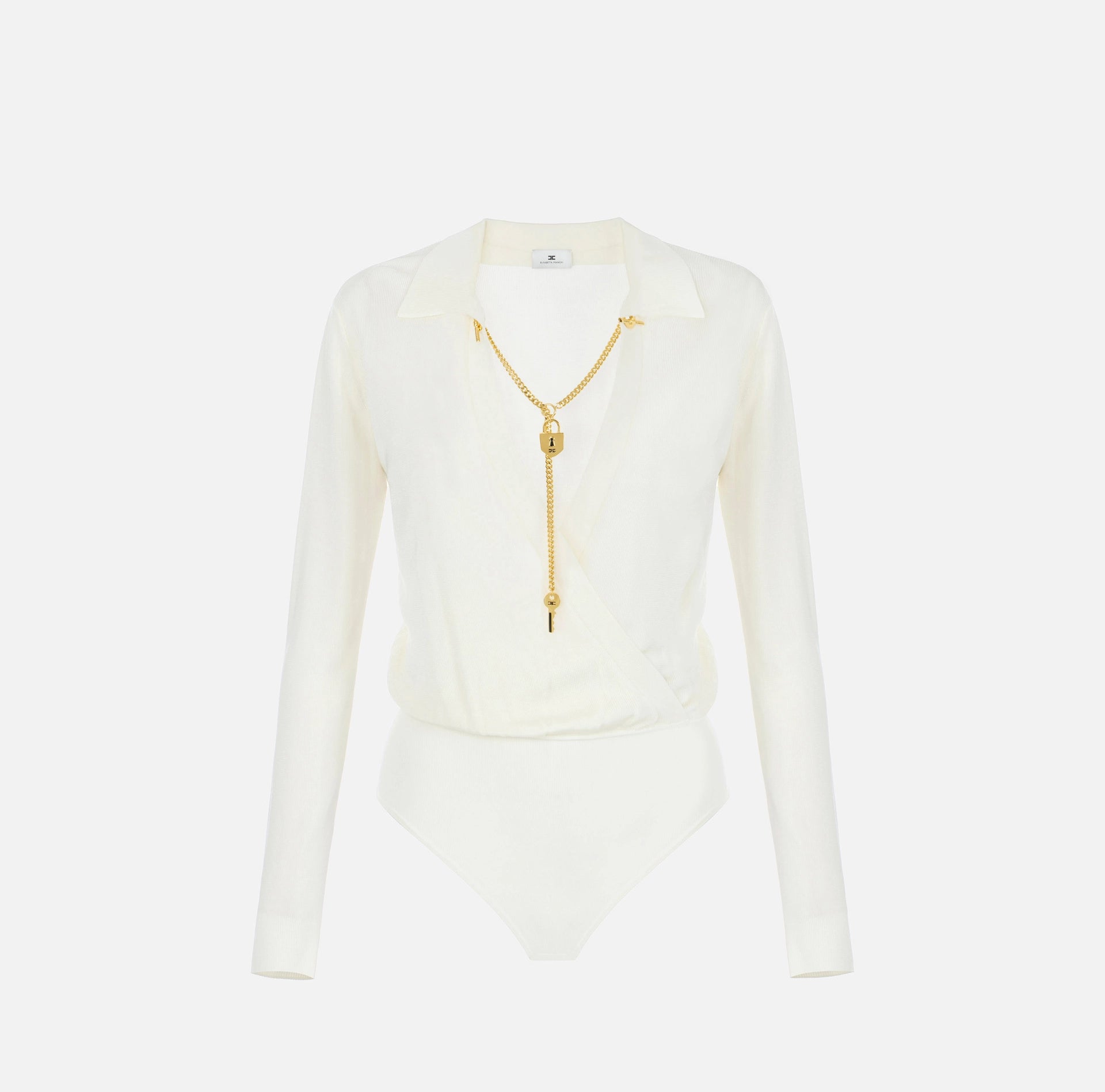 Bodysuit with jewel chain