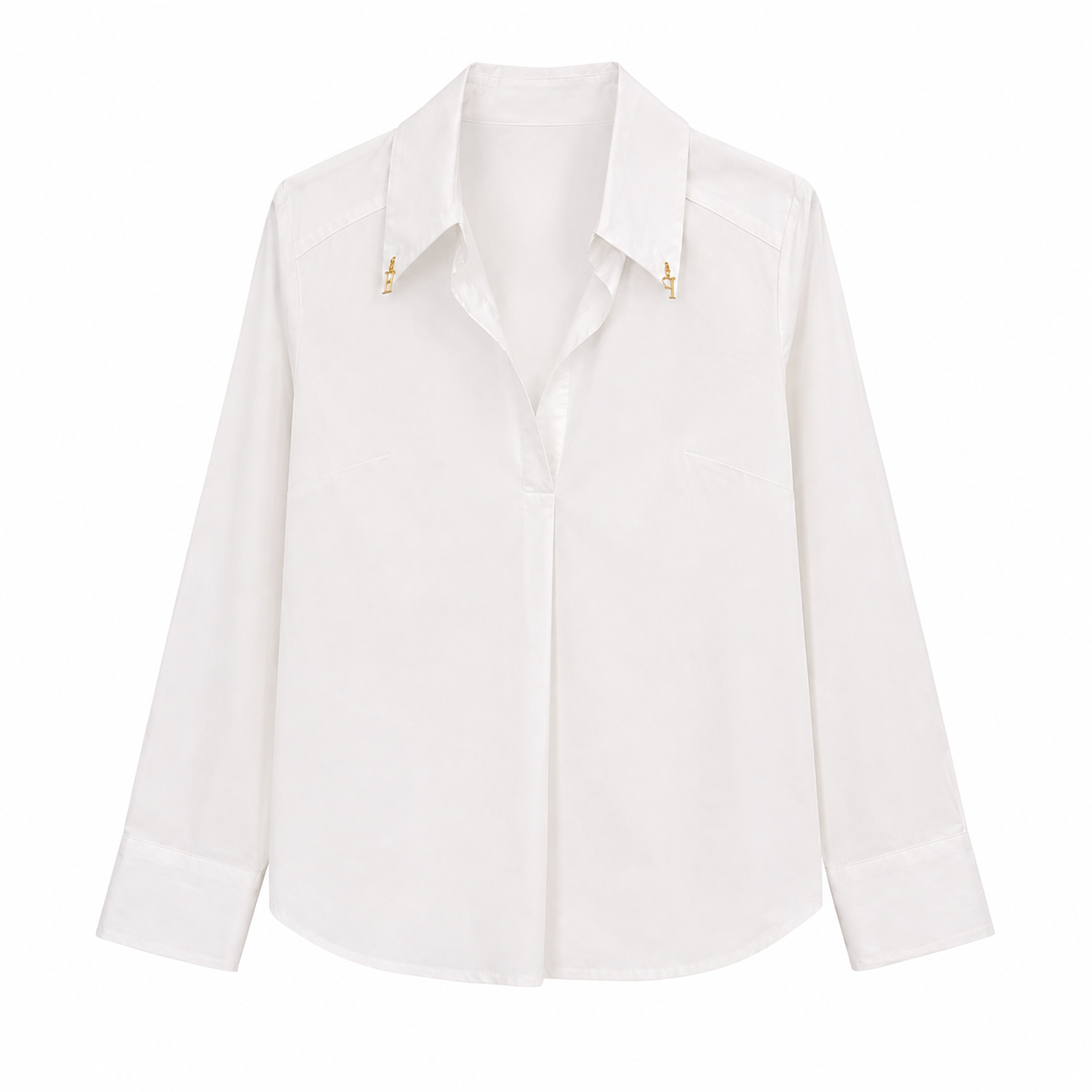 Cotton Shirt with Gold Logo
