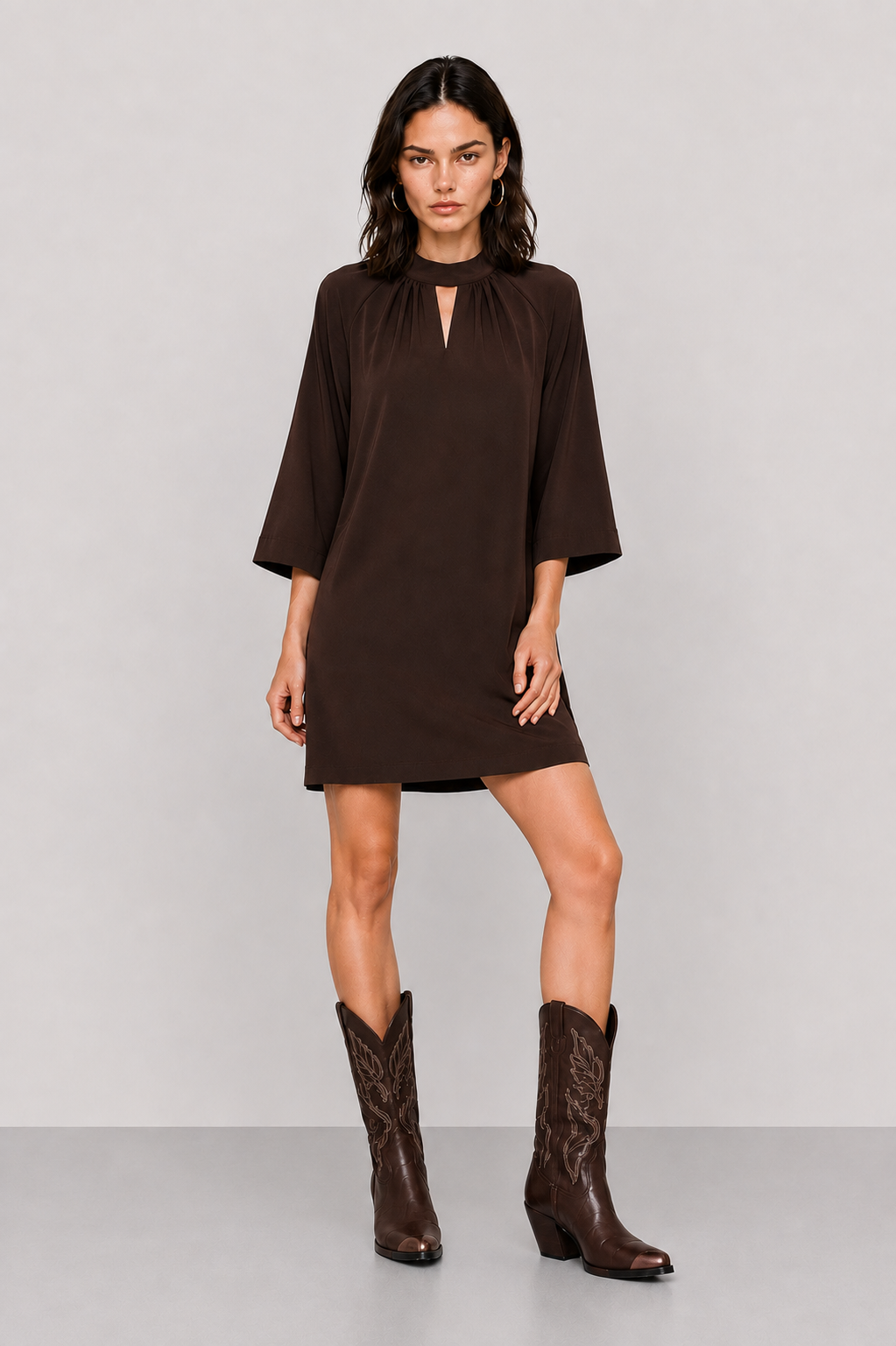 Dress with a front cutout