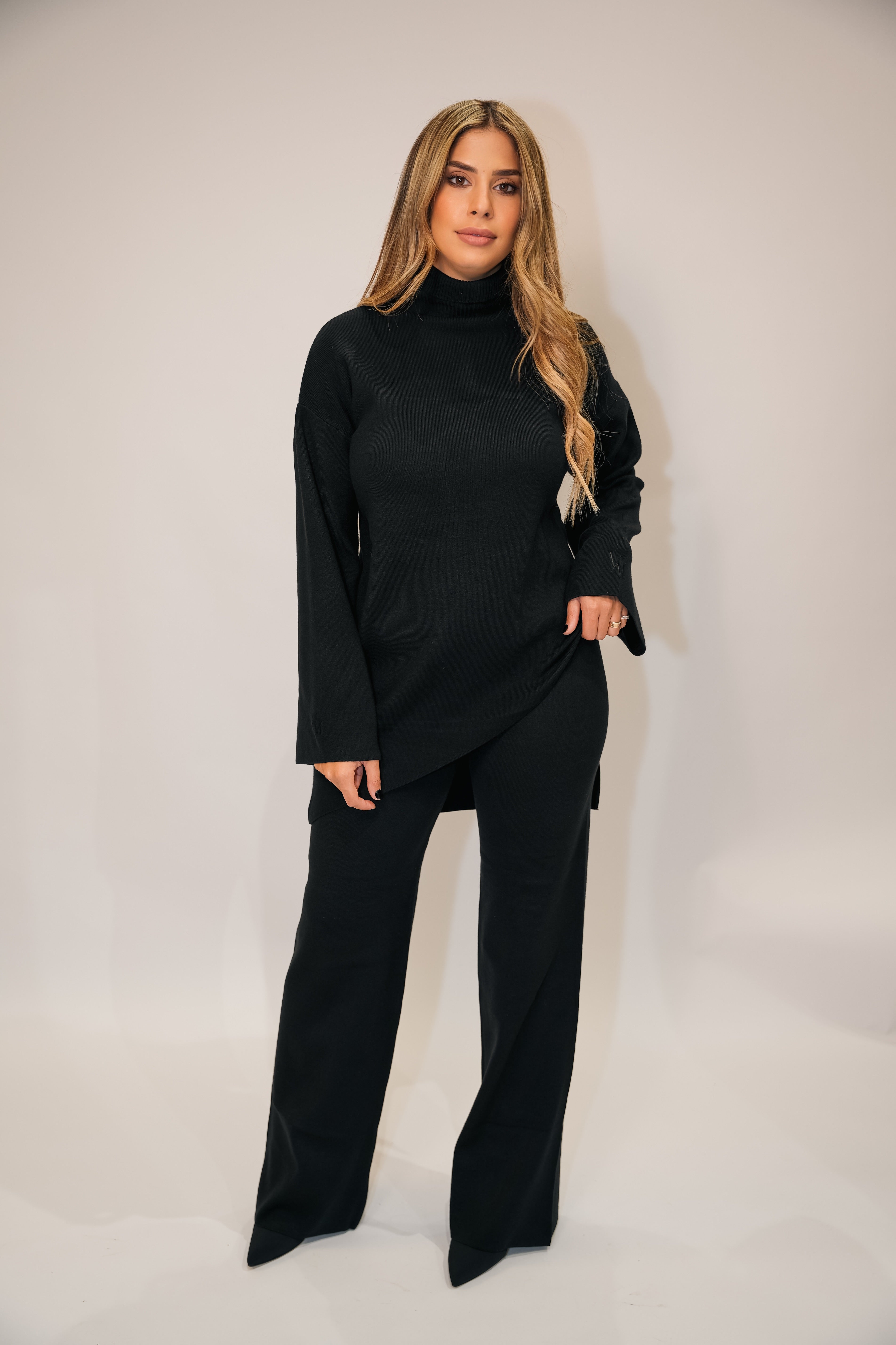 Asymmetric Knit Suit
