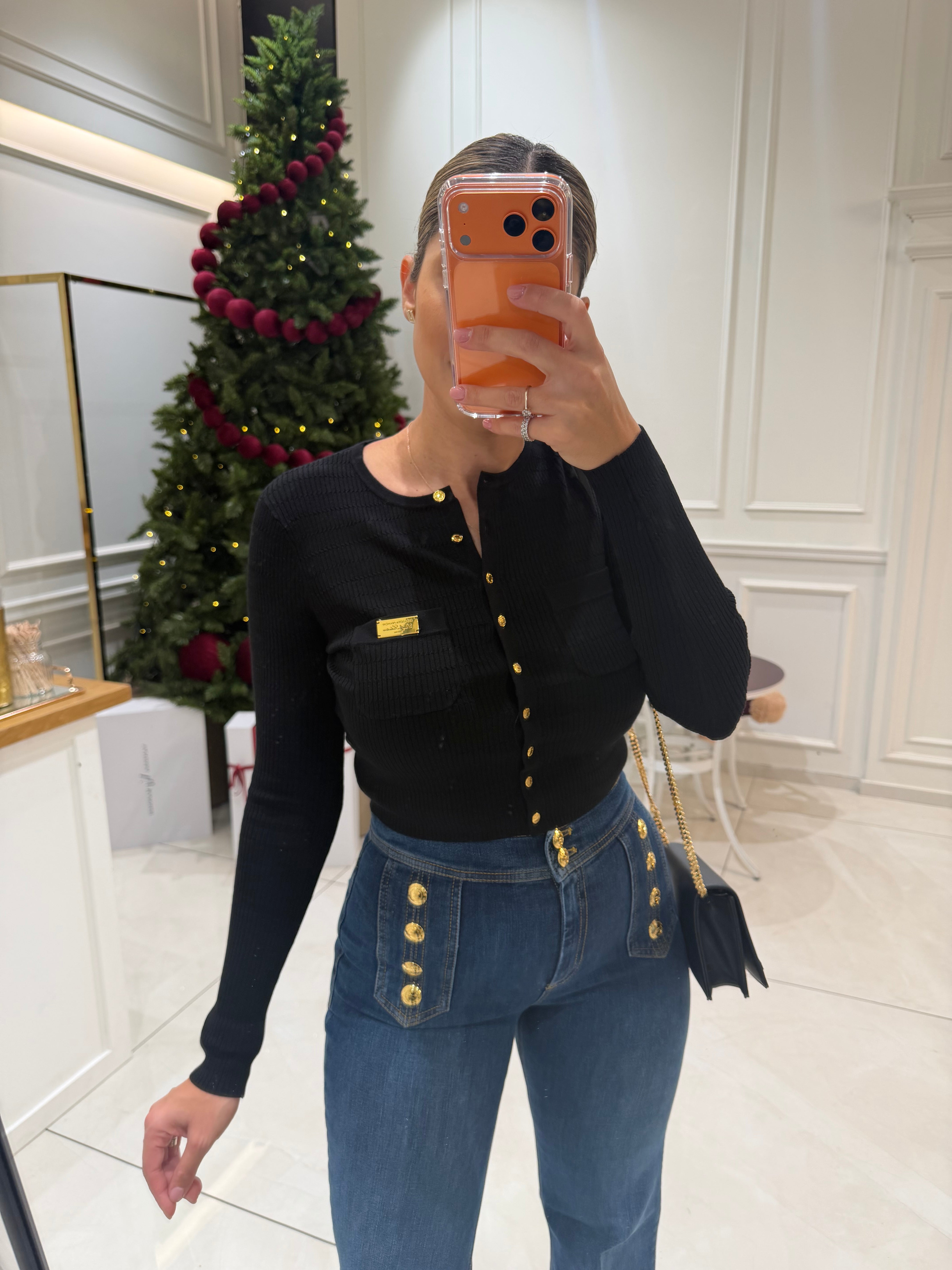 Micro-braided knit cardigan