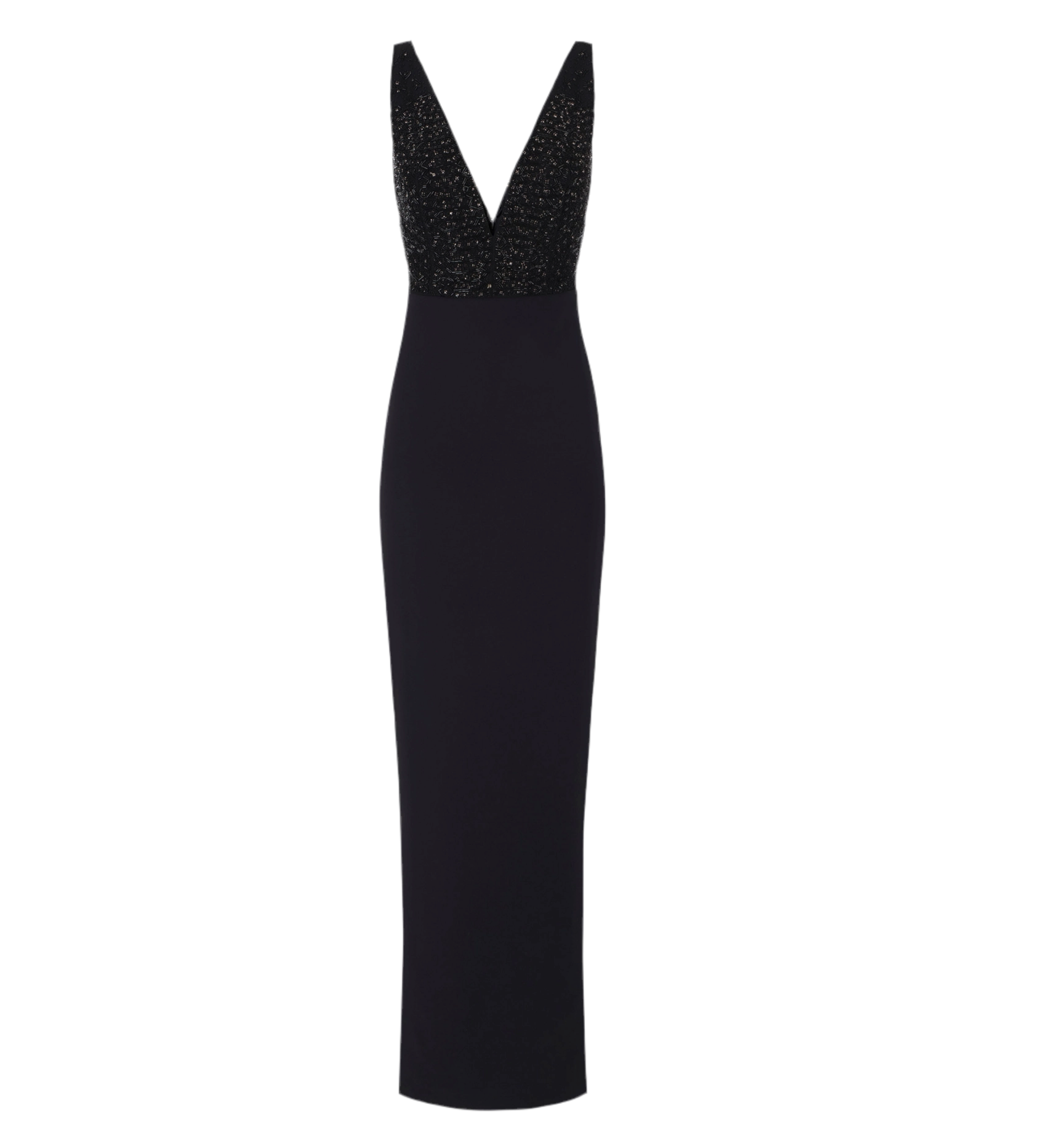 Red Carpet dress in georgette and crêpe fabrics with crystals