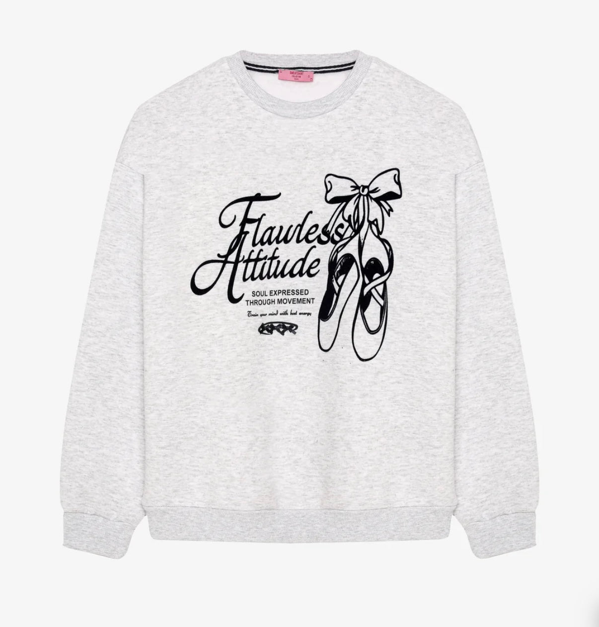 Grey Sweatshirt with Navy Velvet writing