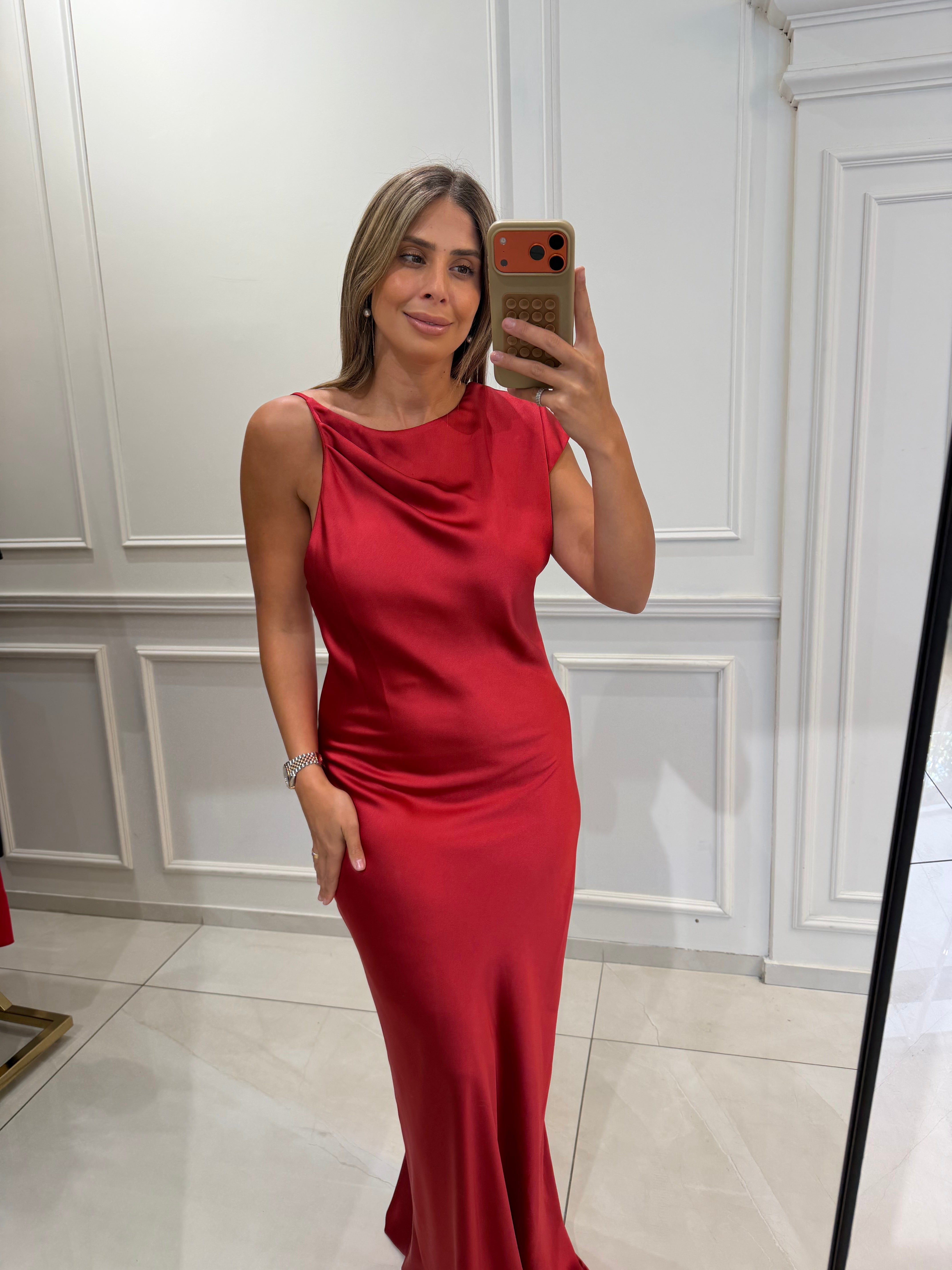 Asymmetrical Satin Dress