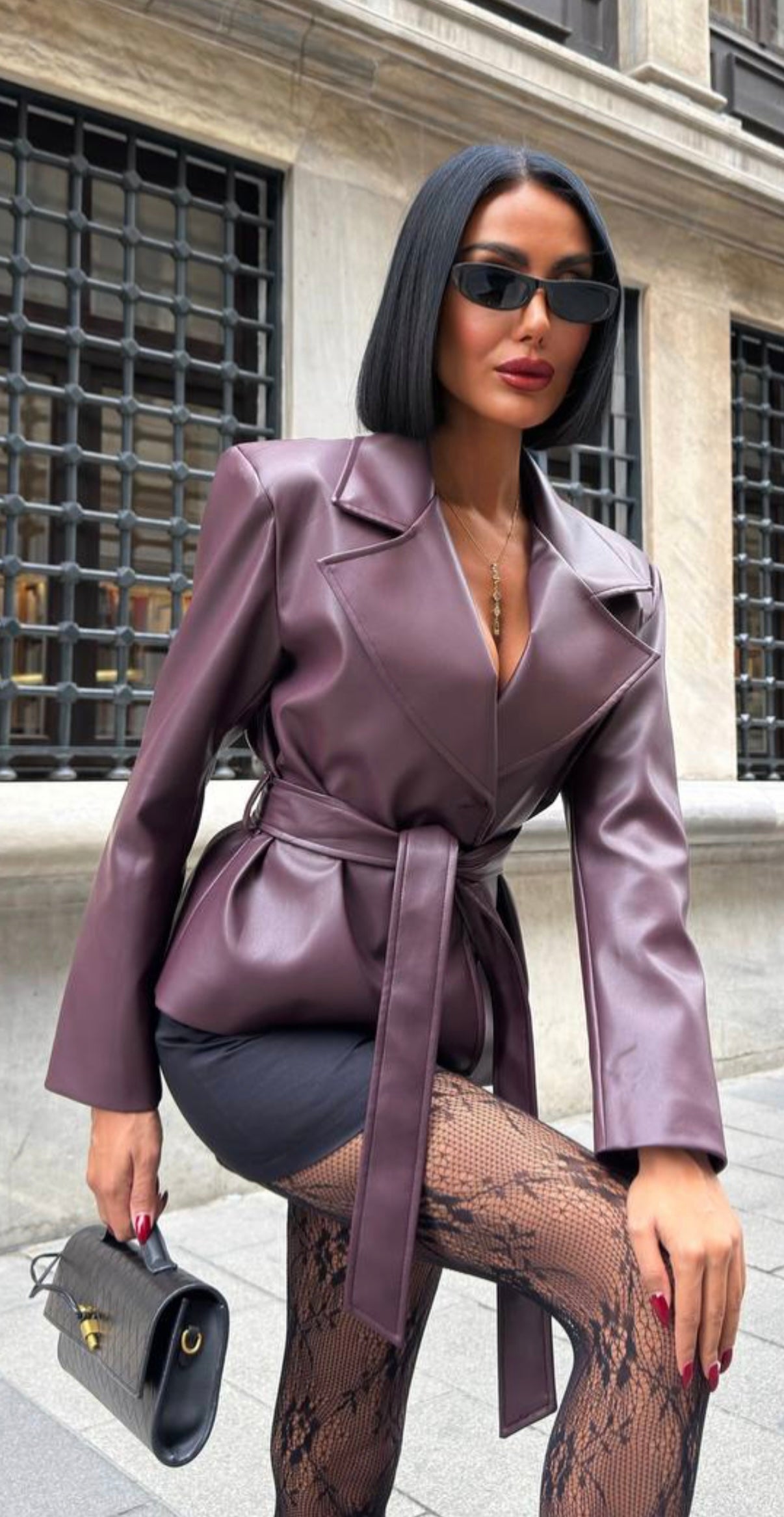 Jacket in Sky Leather