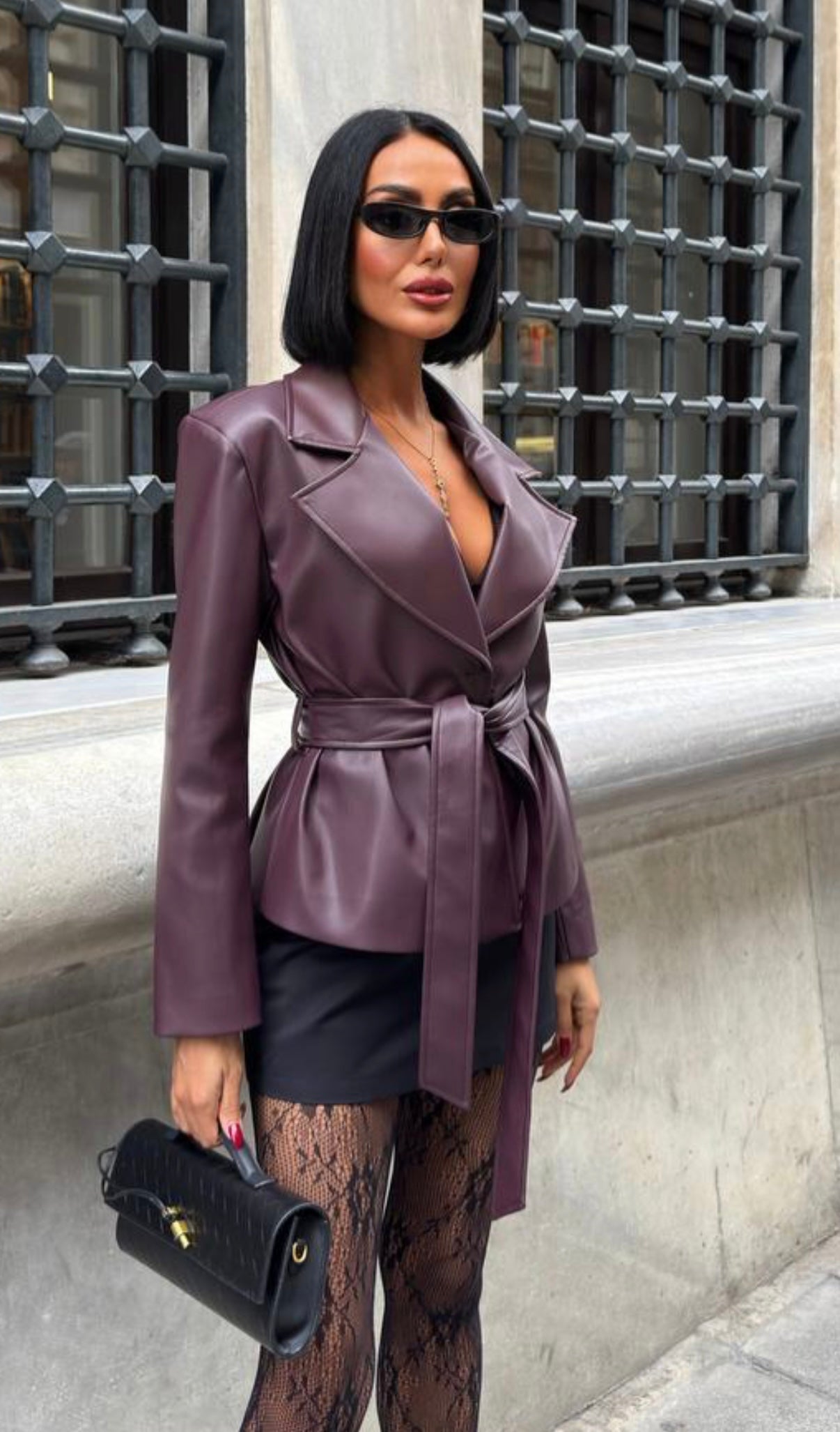 Jacket in Sky Leather