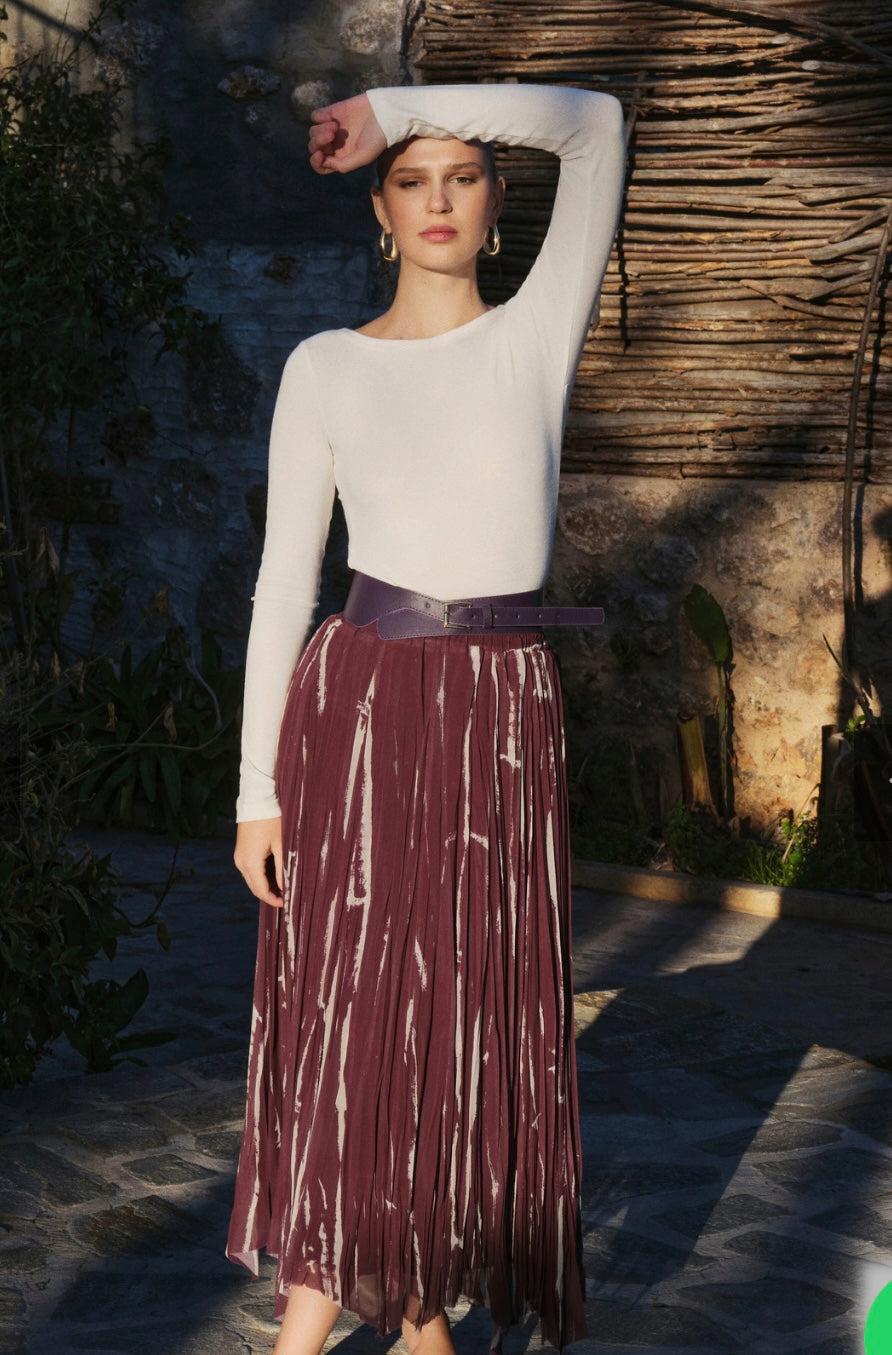 Chiffon Skirt with belt