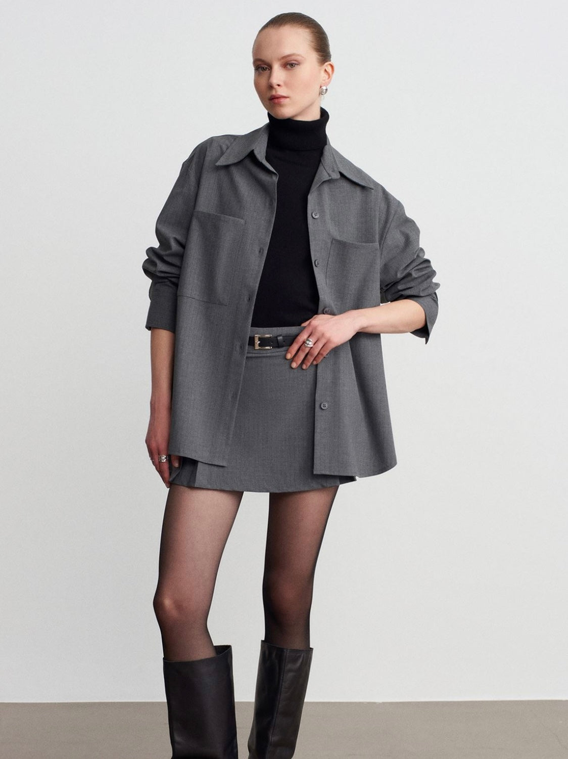 Gray Oversized Shirt