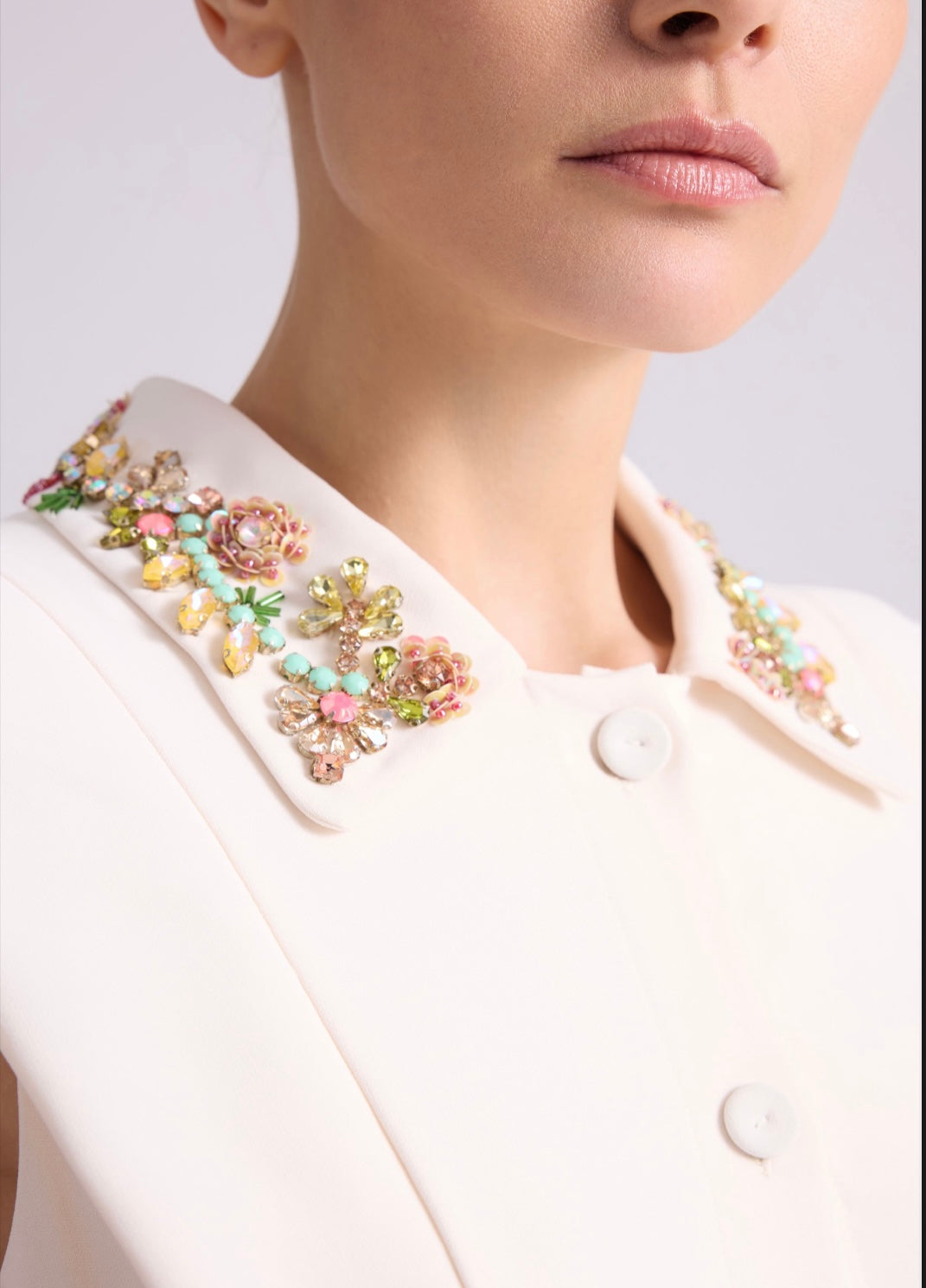 Dress with Beaded collar