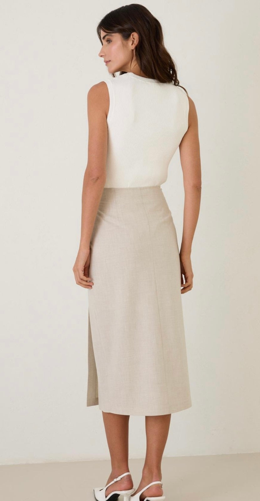 Skirt with Buttons & Slit