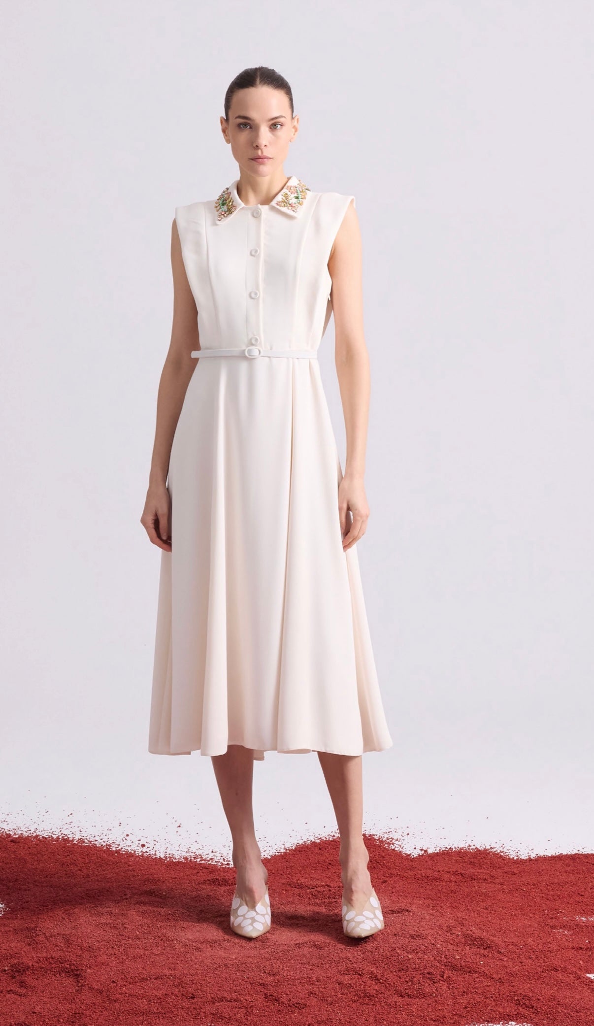 Dress with Beaded collar