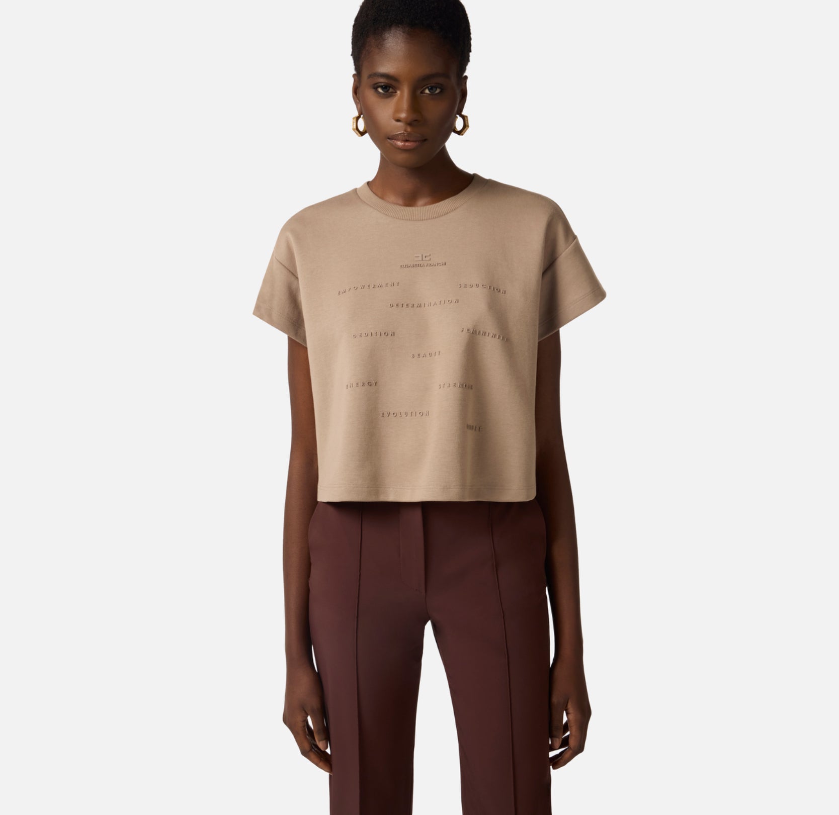 Jersey T-shirt with lettering print