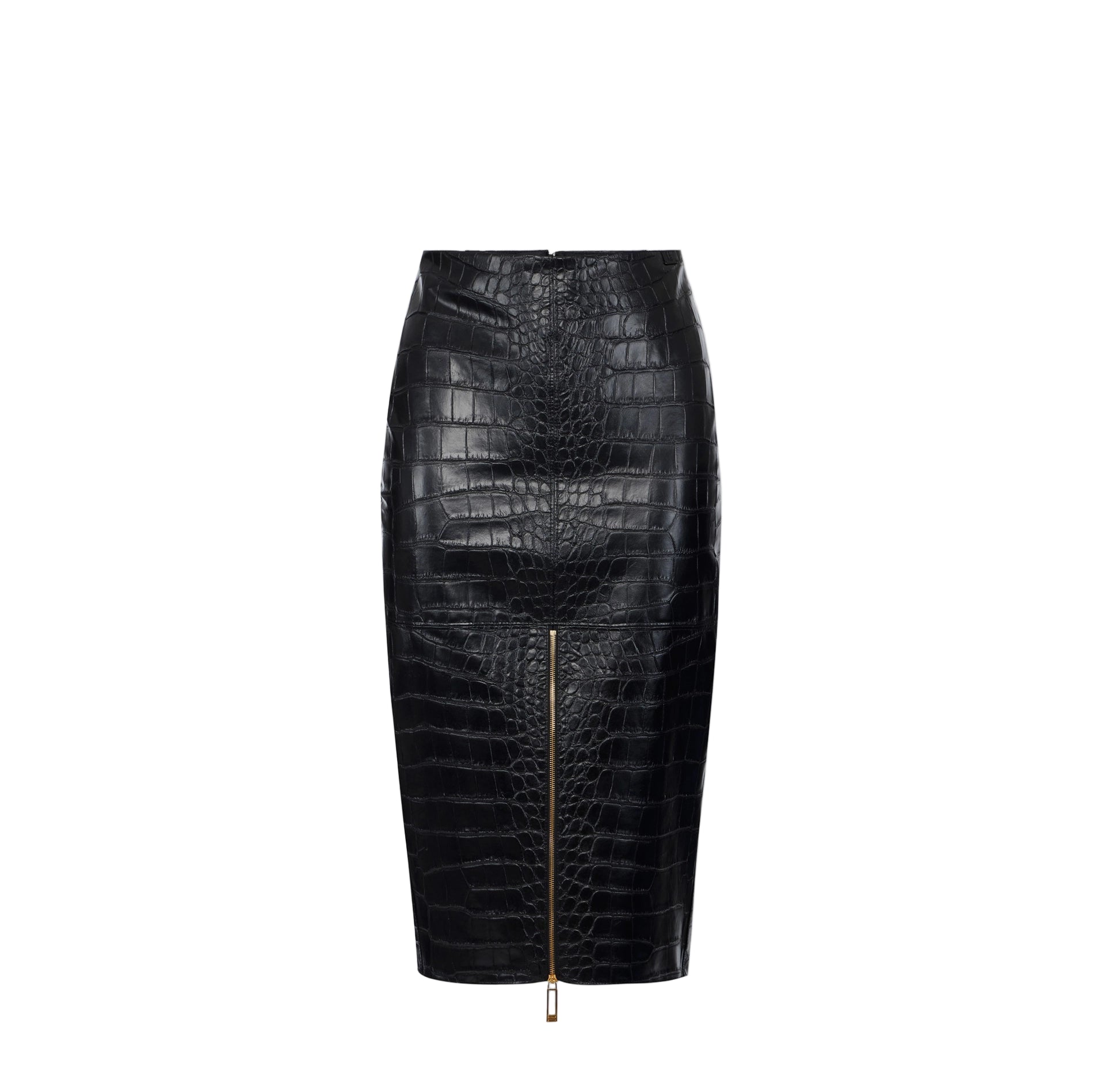 Crocodile print textured skirt