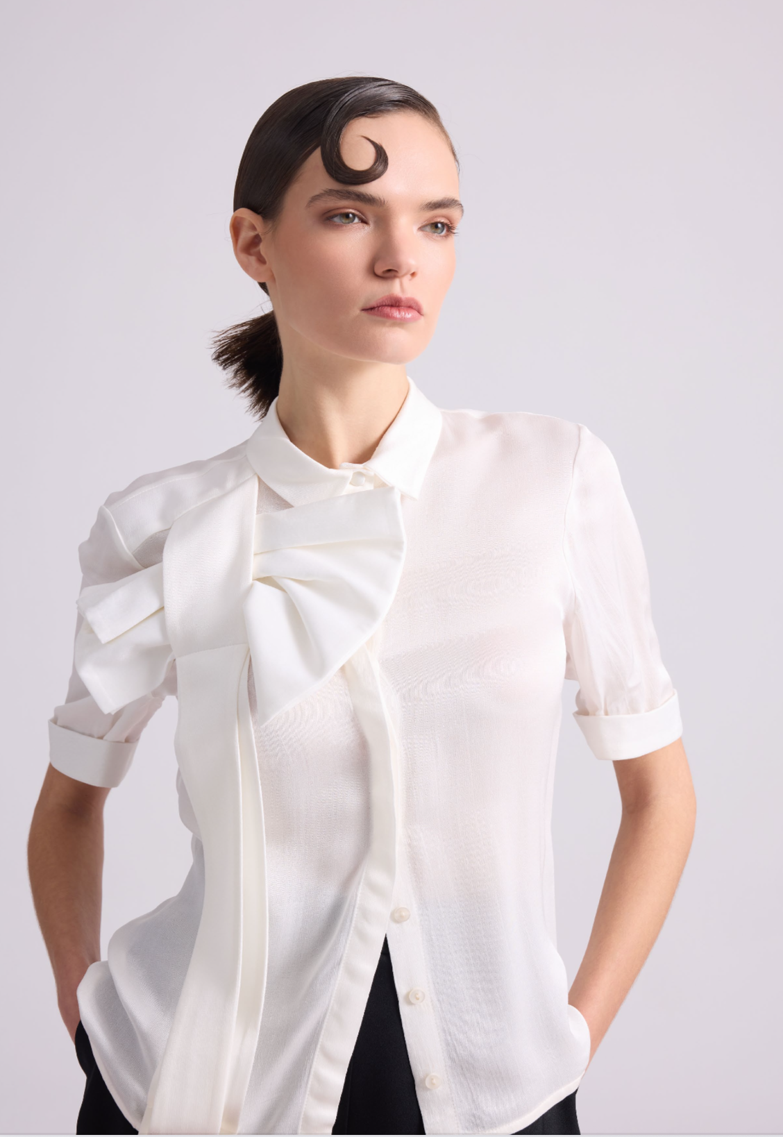 White Blouse with Bow