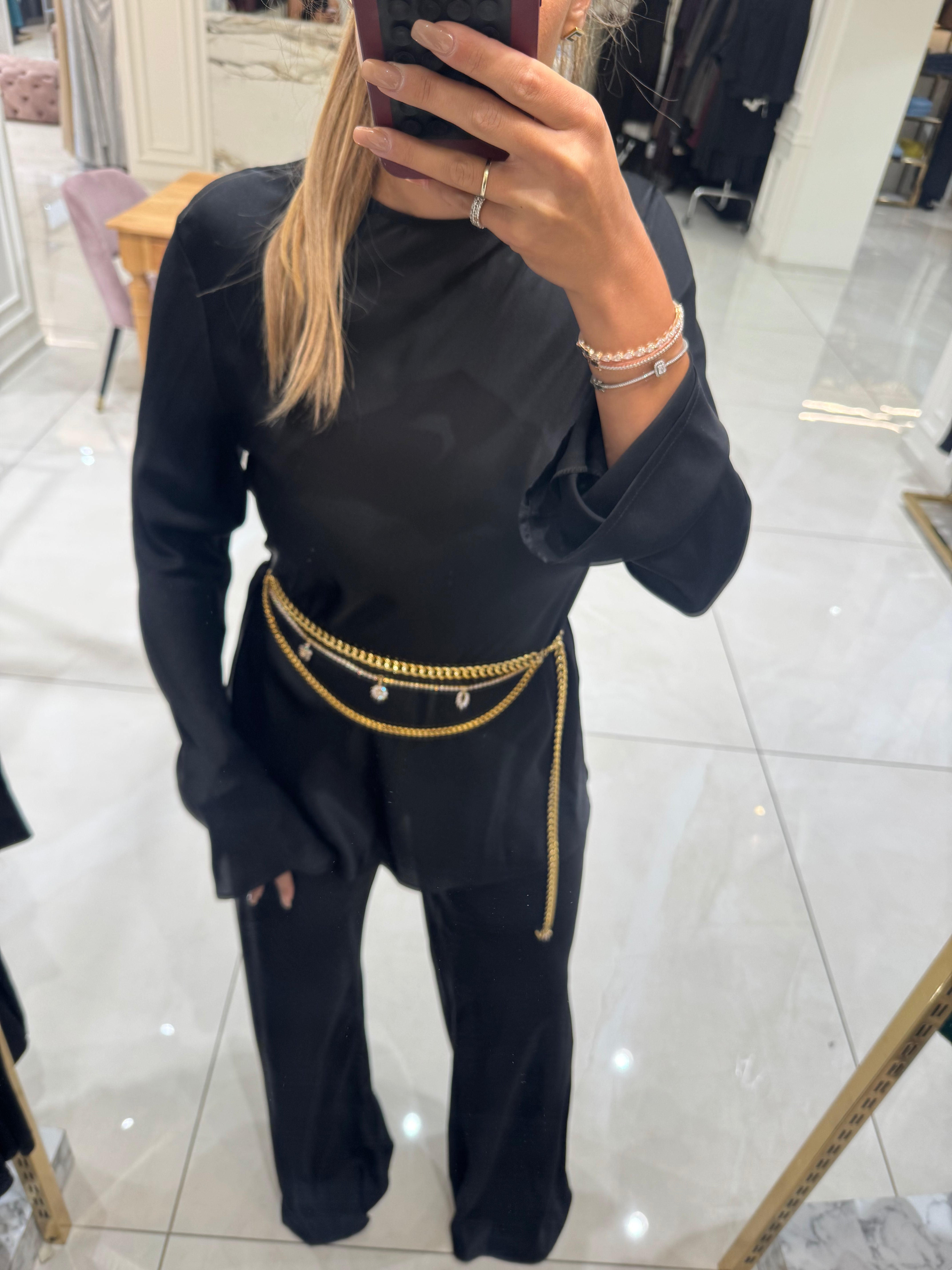 gold belt with Crystal charms