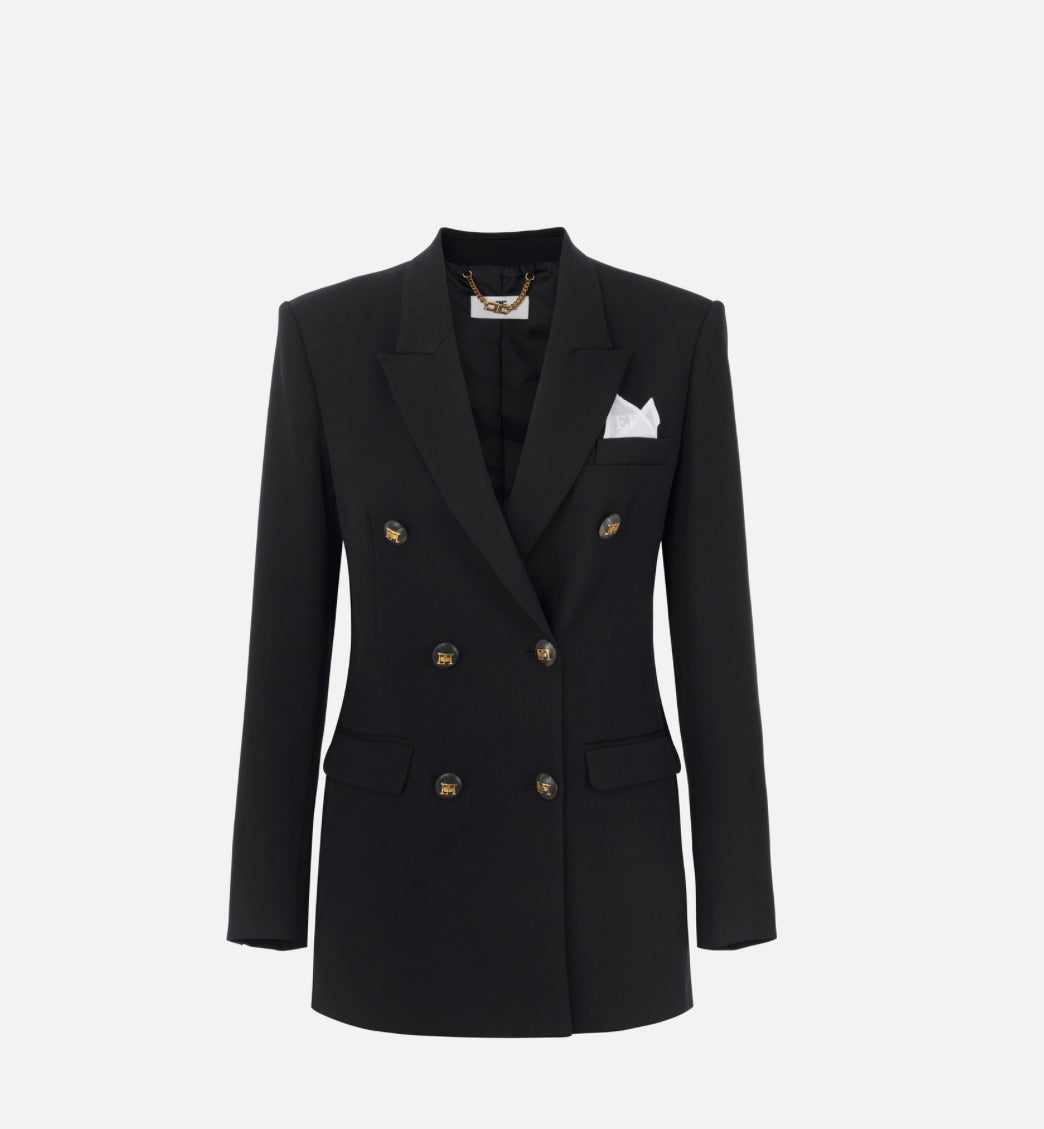 Jacket in cotton gabardine fabric with breast pocket