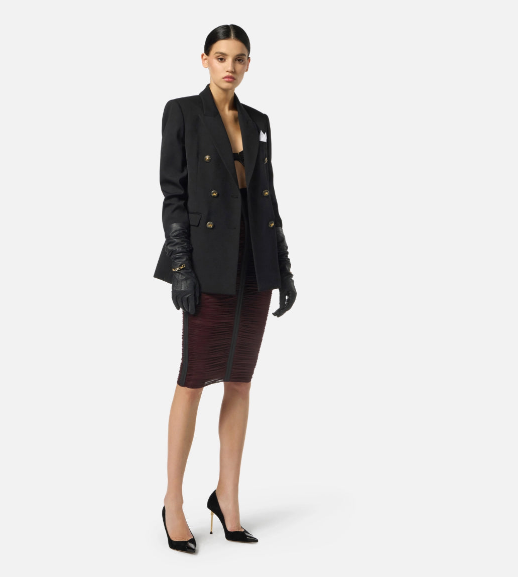 Jacket in cotton gabardine fabric with breast pocket