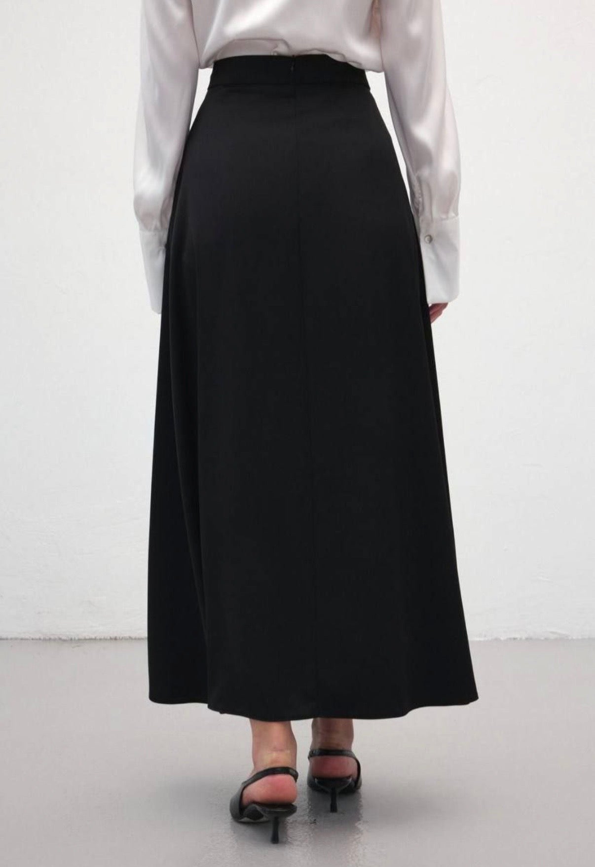Satin Skirt with Lace