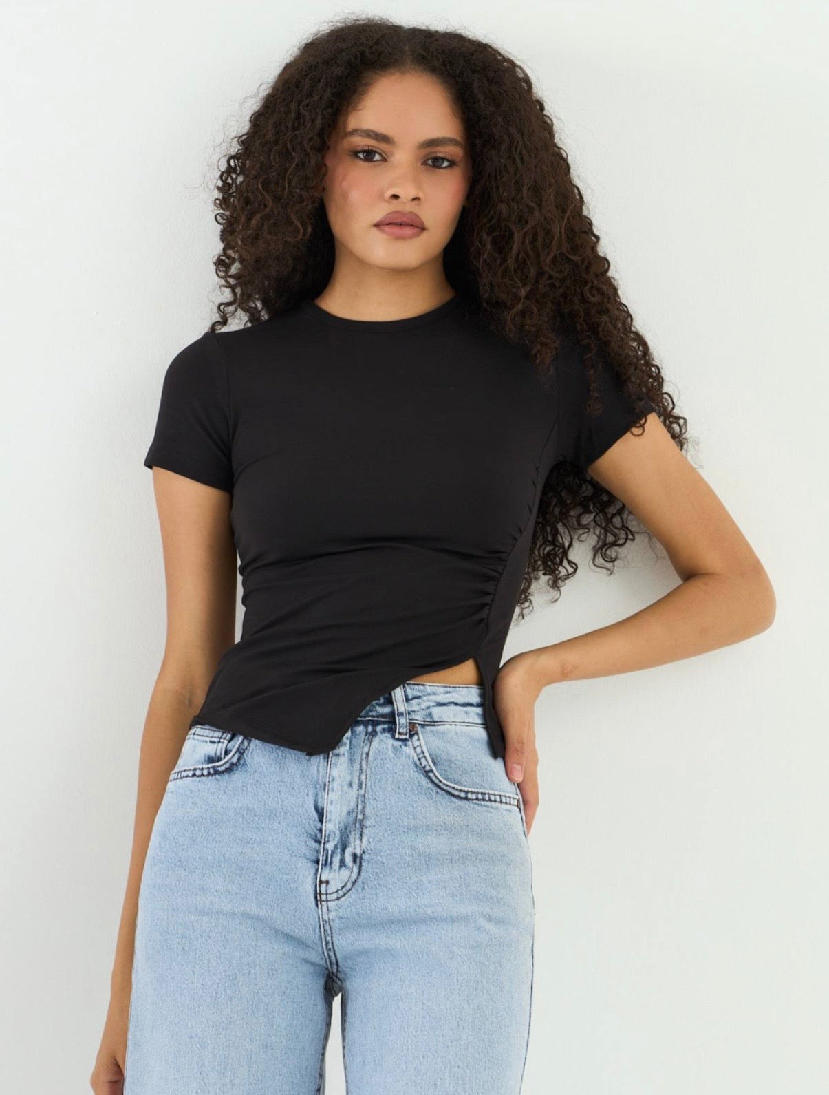 Laycra Blouse with Slit