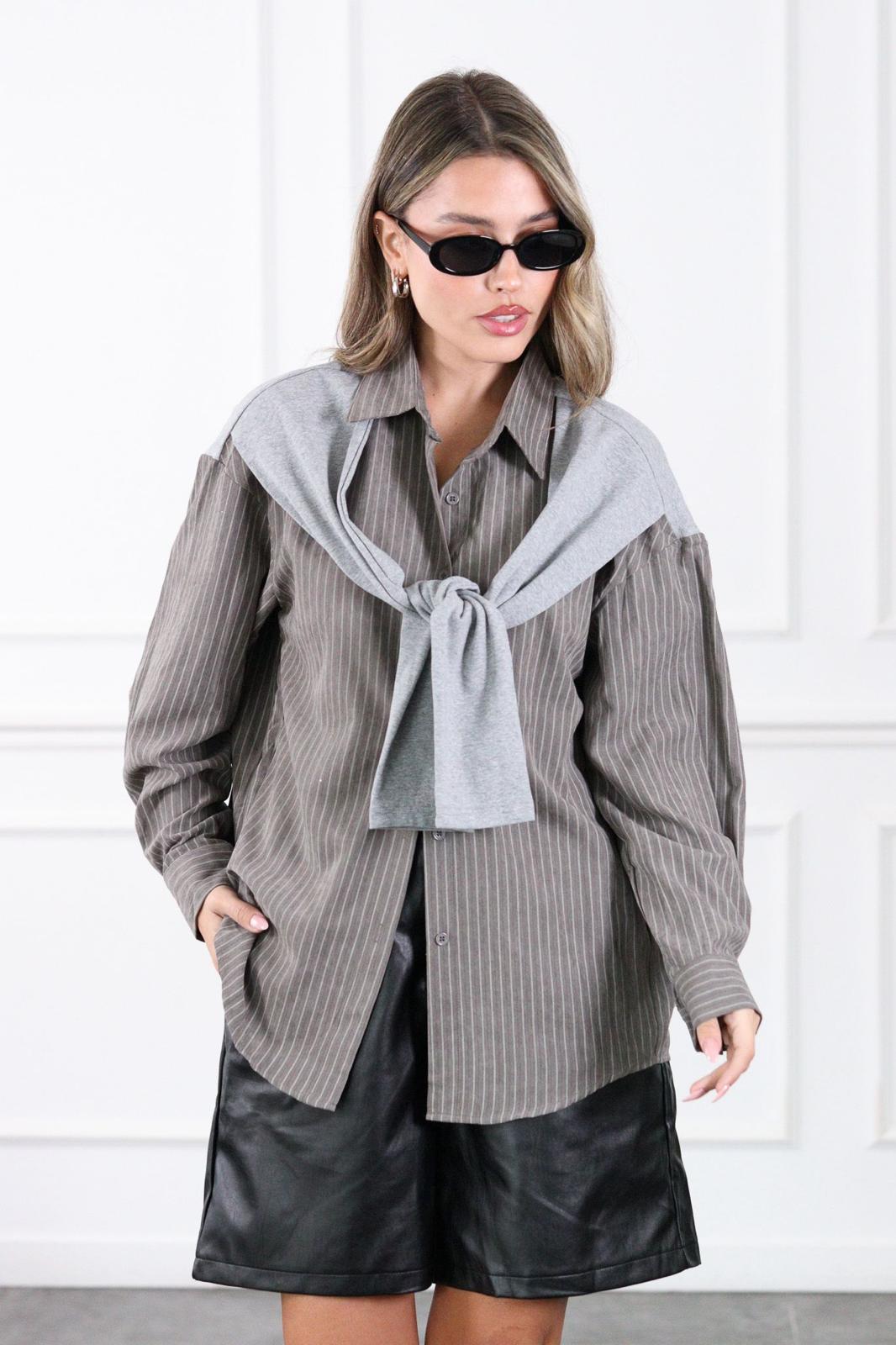 Striped shirt with blouse